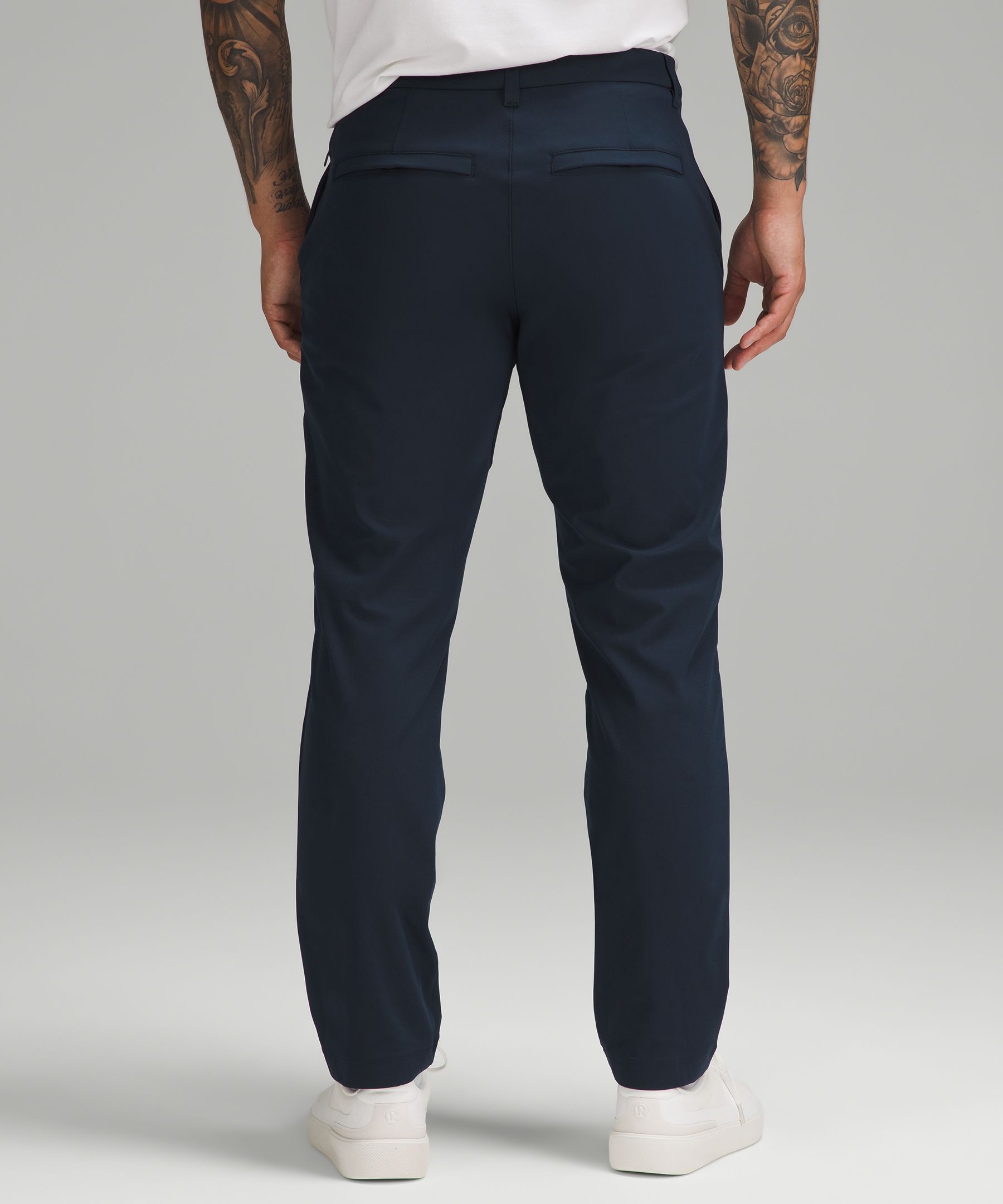 Lululemon Men Size 28 Commission Pant Slim 32”L Blue TRNV Warpstreme Causal
