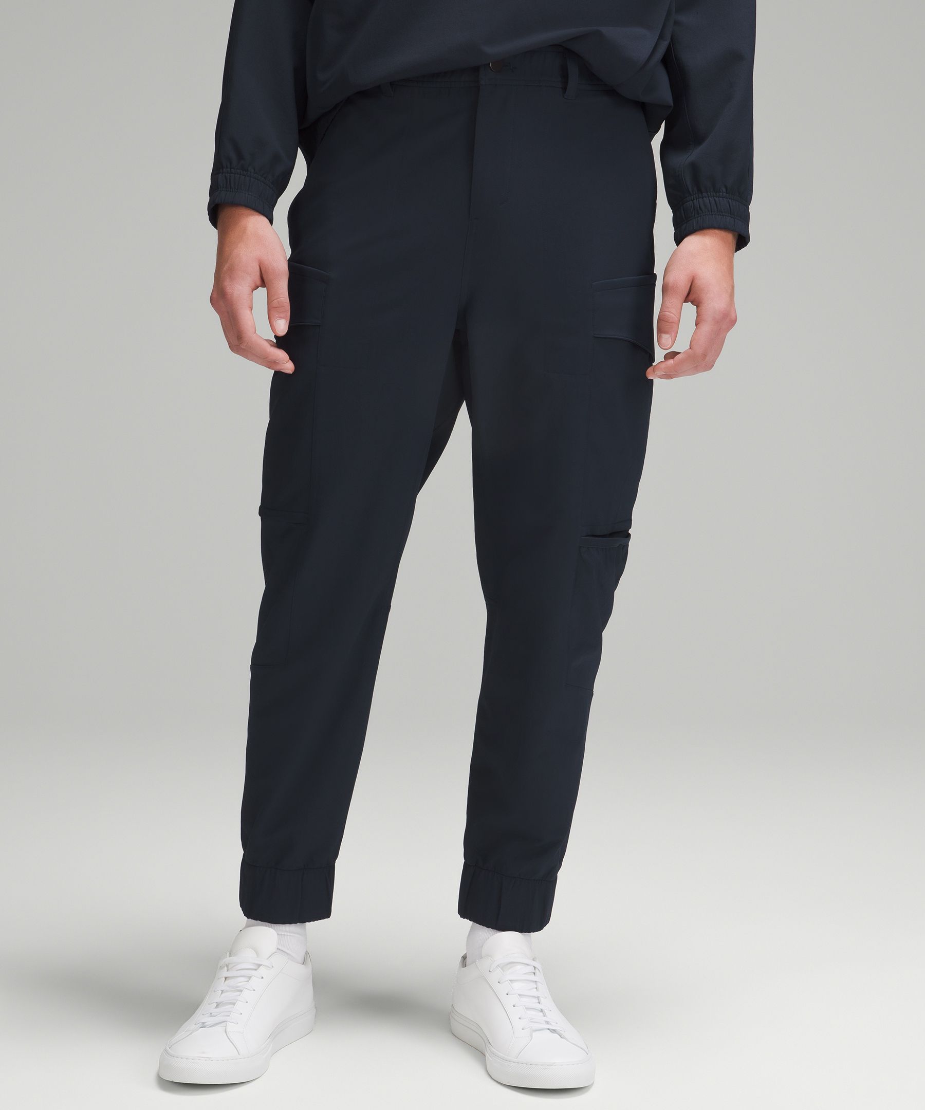 Joggers, Black Textured Formal Jogger Trousers