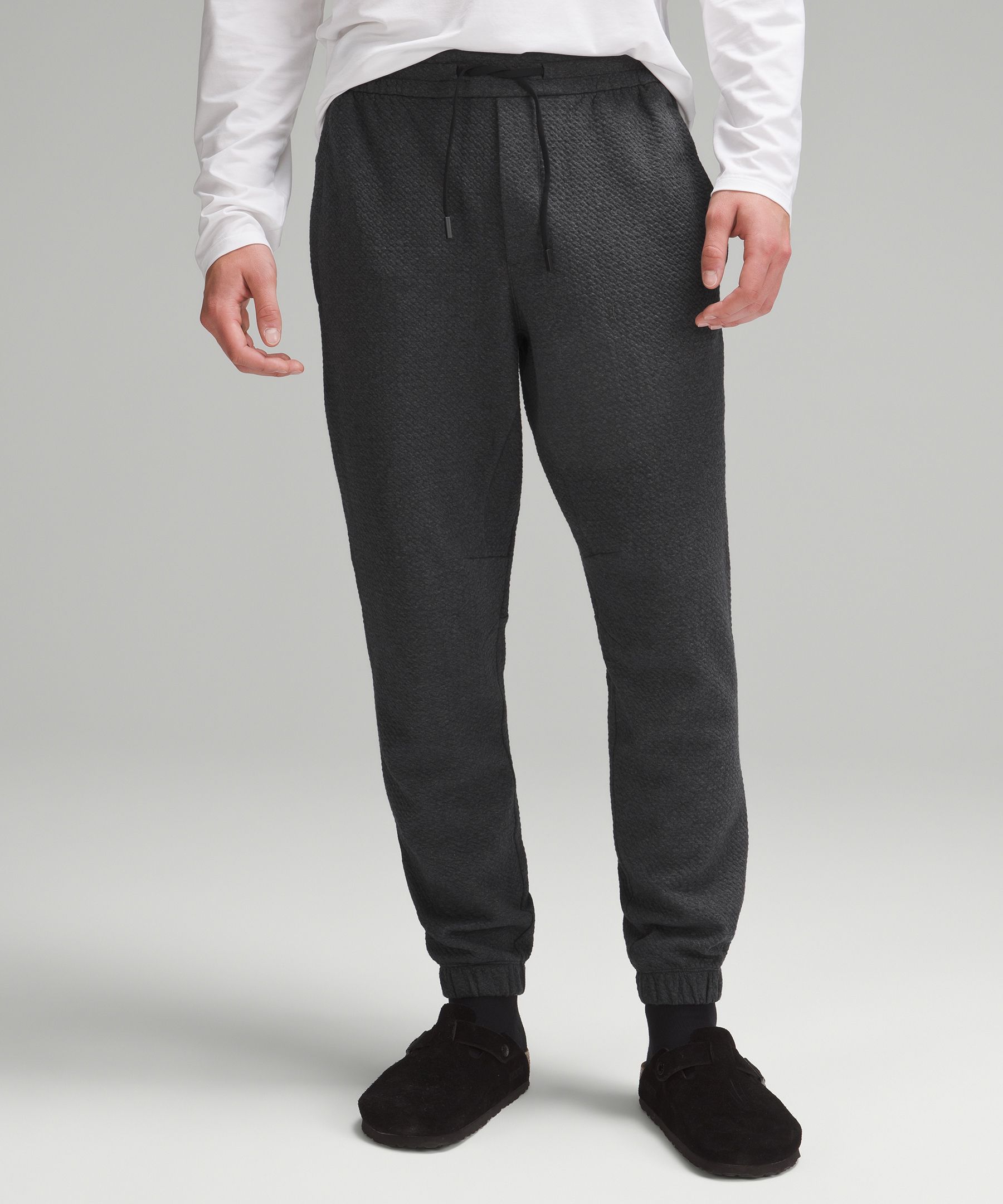 Textured Double-Knit Cotton Jogger Shorter - Grey