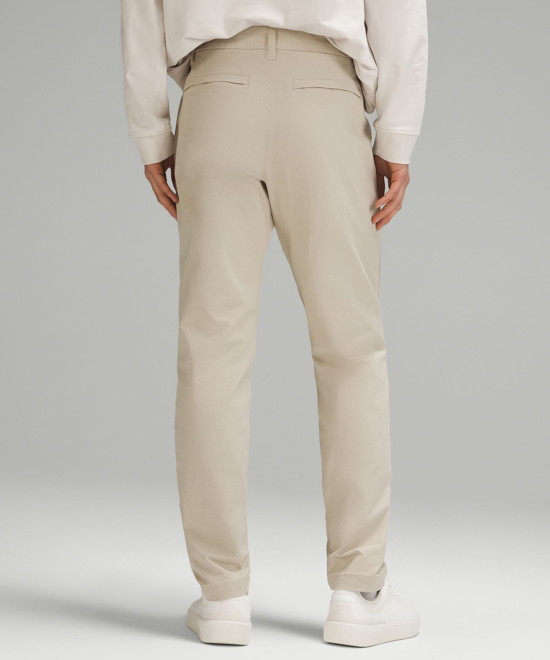 Shop Lululemon Abc Slim-fit Trousers 32"l Stretch Cotton Versatwill