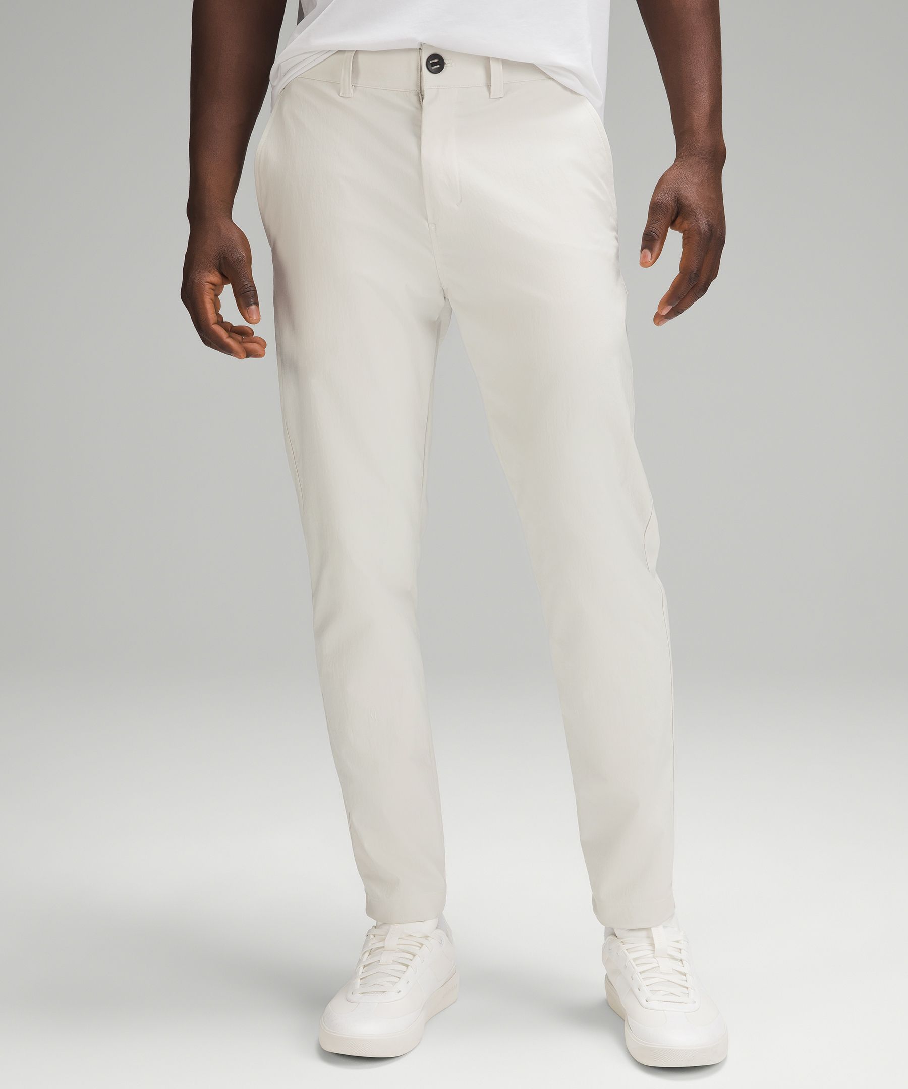 MEN'S WHITE SLIM FIT COTTON TROUSER