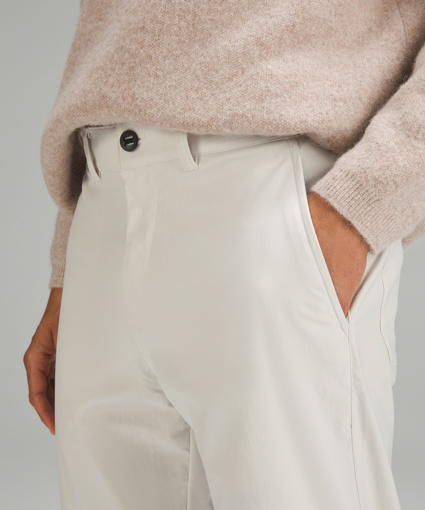 Shop Lululemon Relaxed-tapered Smooth Twill Trousers