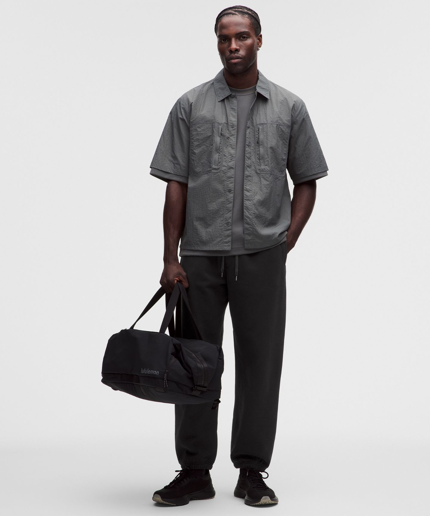 Мужские брюки Lululemon Steady State SuperLoft Jogger *Shorter, цвет: Чёрный — фото 1