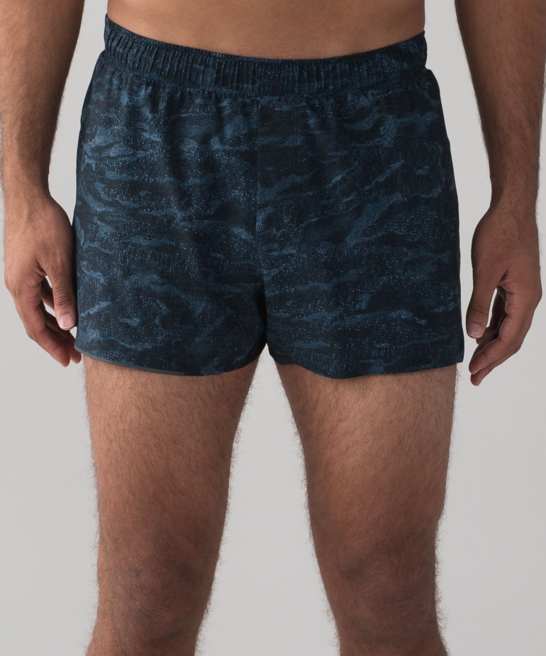 Lululemon Surge Lined Shorts 6 In Heather Allover Deep Coal Black