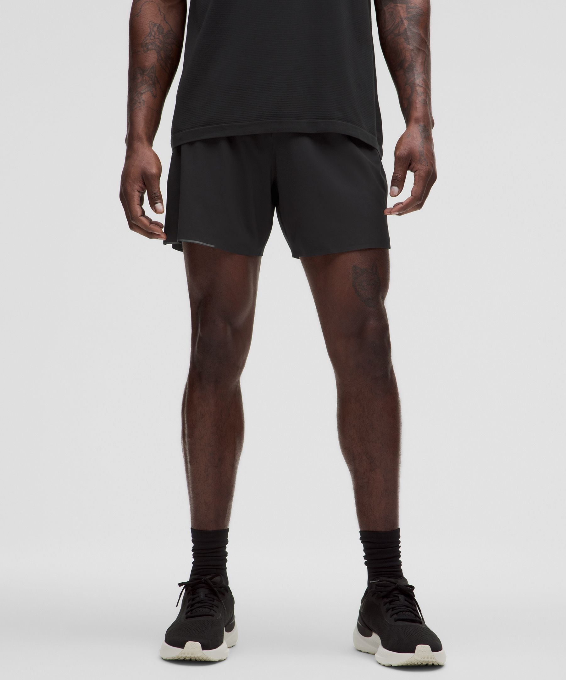 Shop Lululemon Surge Lined Shorts 6" In Black