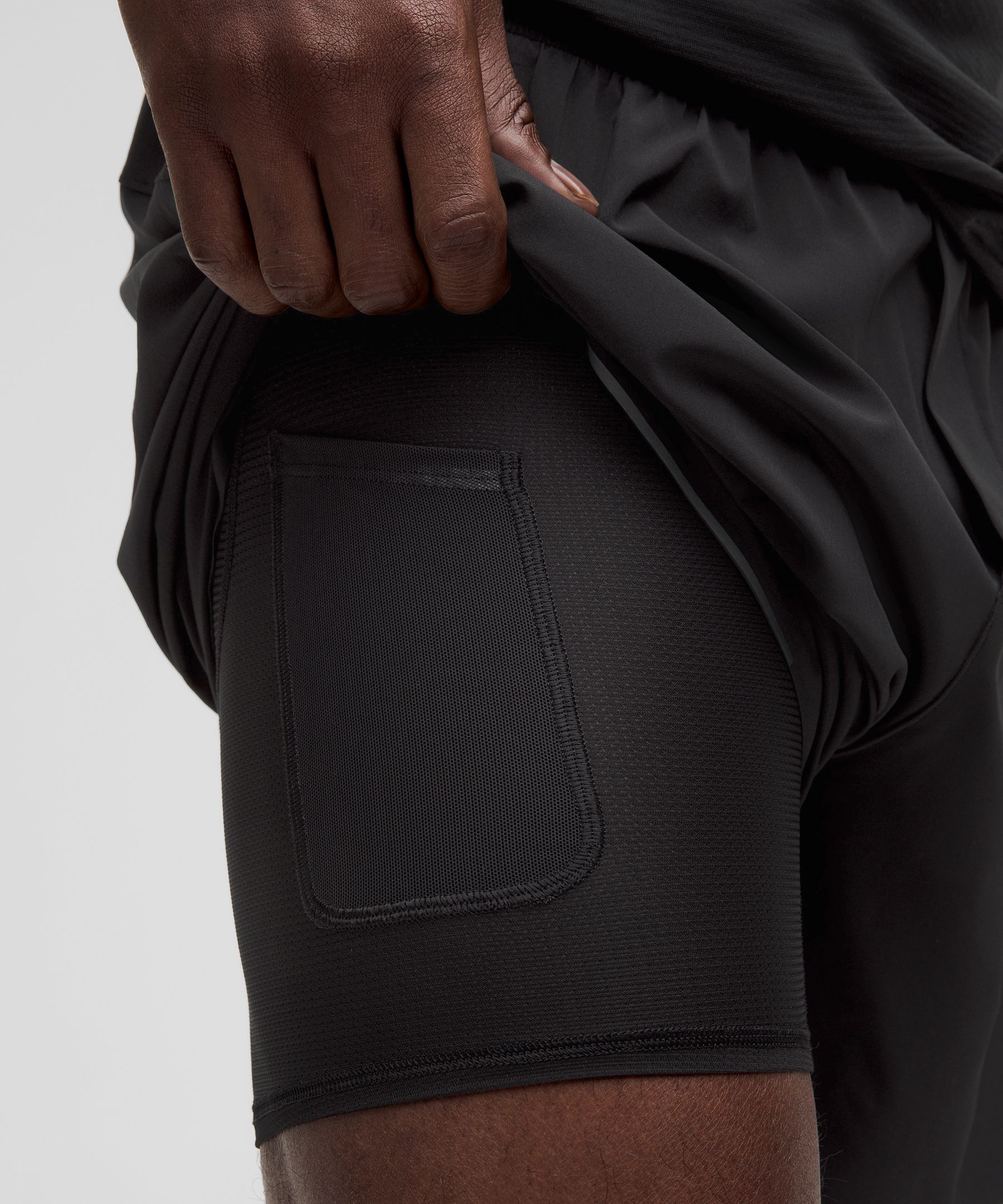 Shop Lululemon Surge Lined Shorts 6" In Black