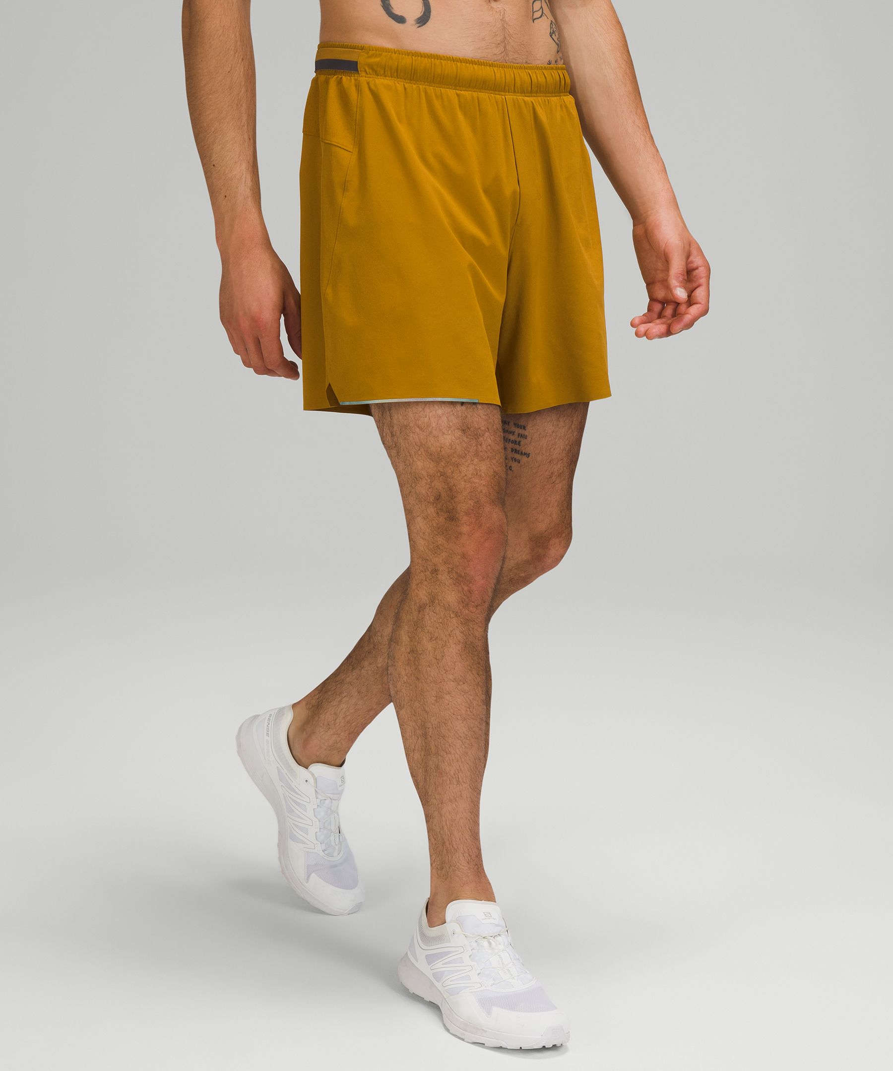 Lululemon Surge Lined Short 6" In Yellow