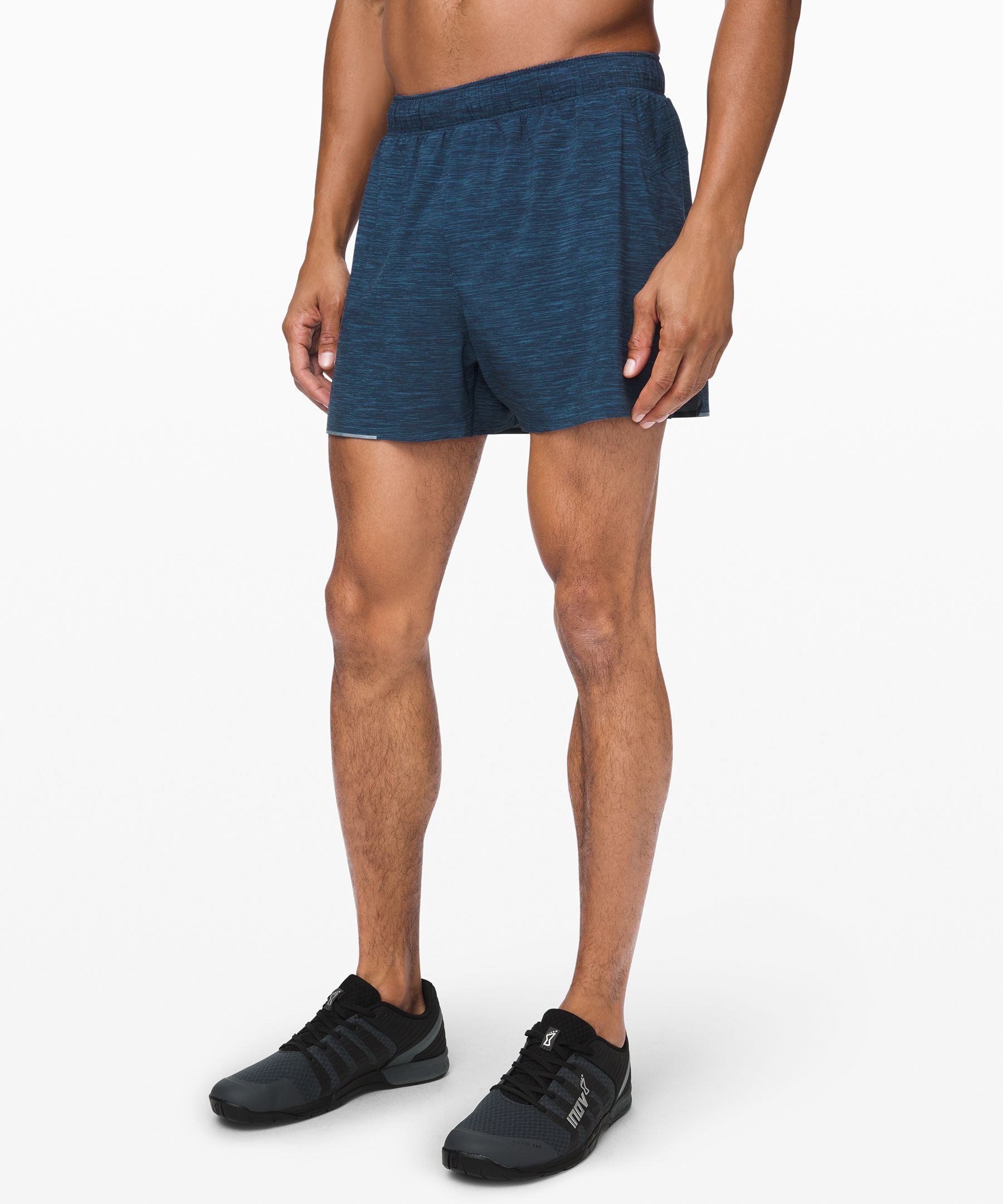 Lululemon Surge Lined Shorts 4 In Heather Allover Iron Blue True Navy