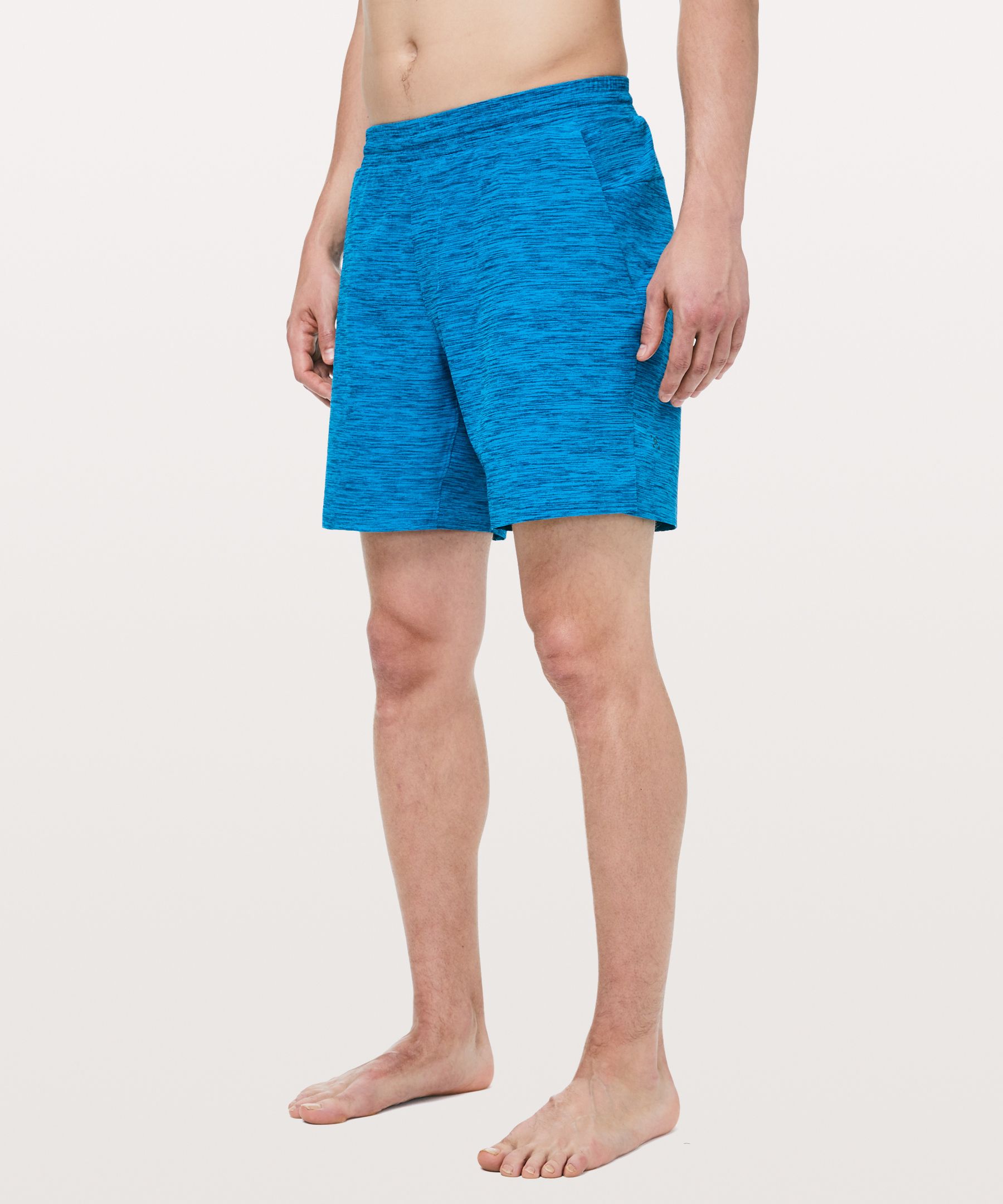 Lululemon Channel Cross Swim Short *7" In Invert Heather Vivid Aqua Deep Marine