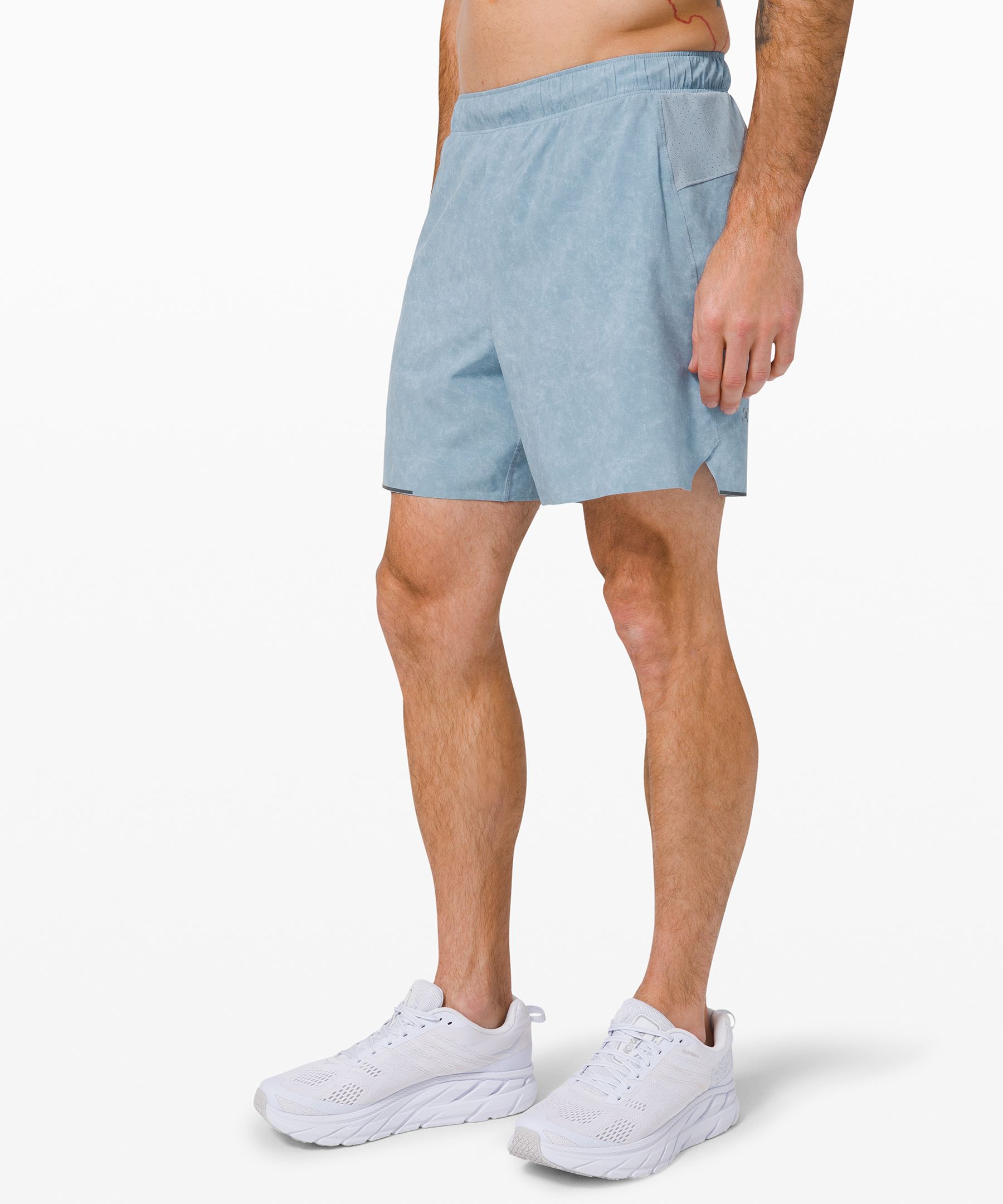 Lululemon Surge Lined Shorts 6" In Gravel Dust Chambray