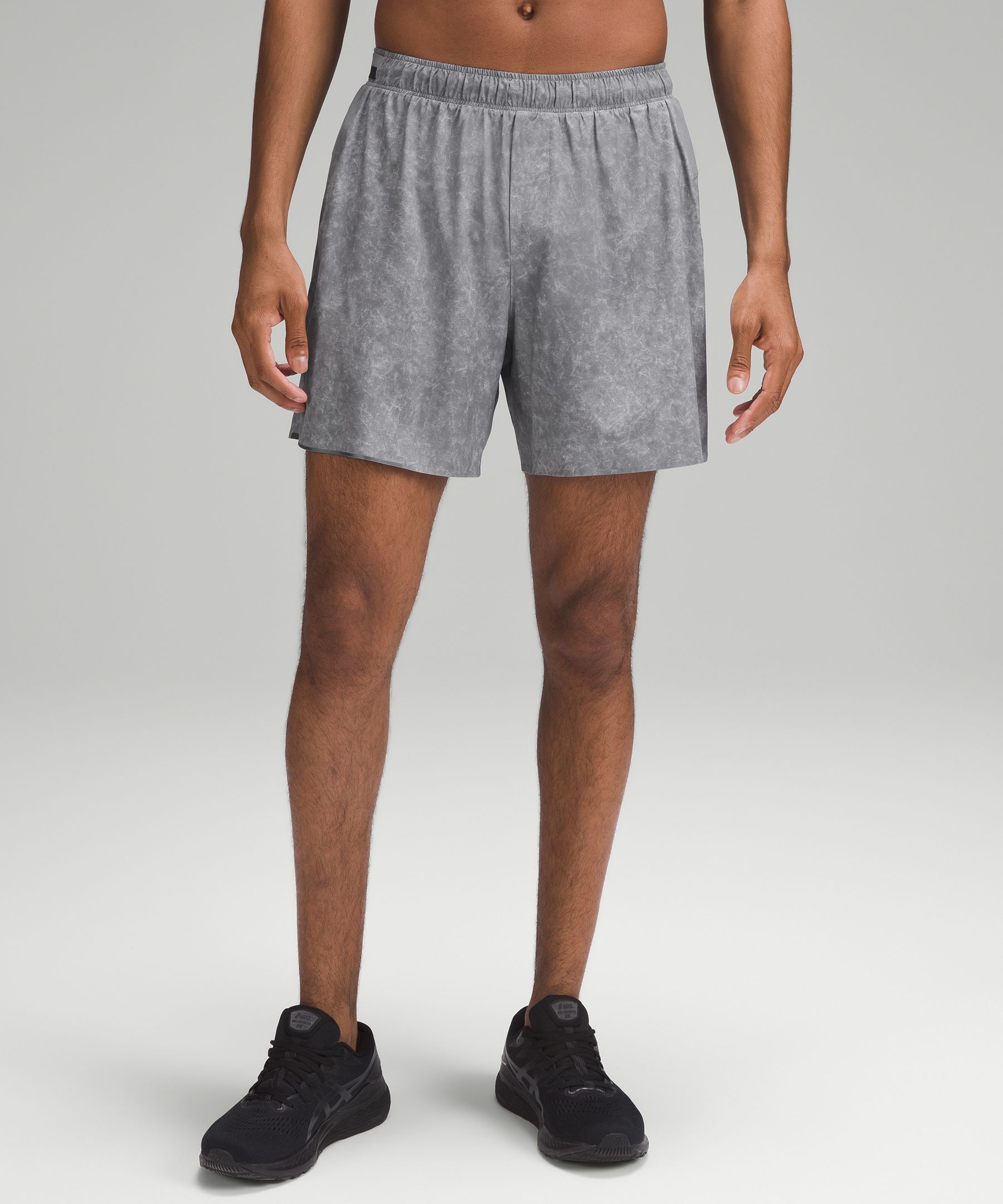 Lululemon Surge Lined Shorts 6" In Gravel Dust Asphalt Grey