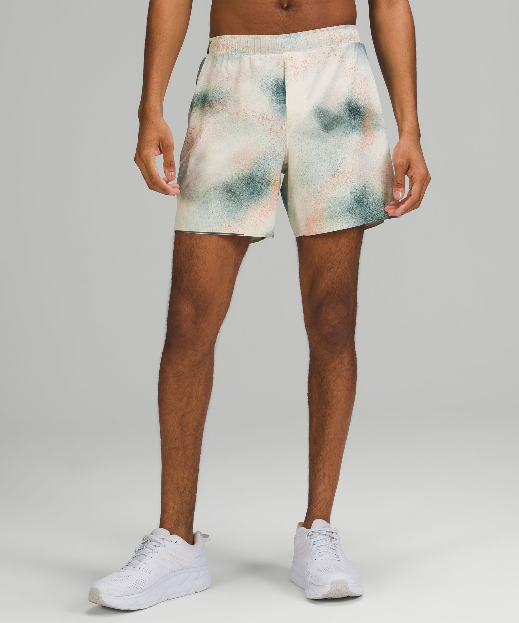 Lululemon Surge Lined Shorts 6" In Spray Camo Silver Blue