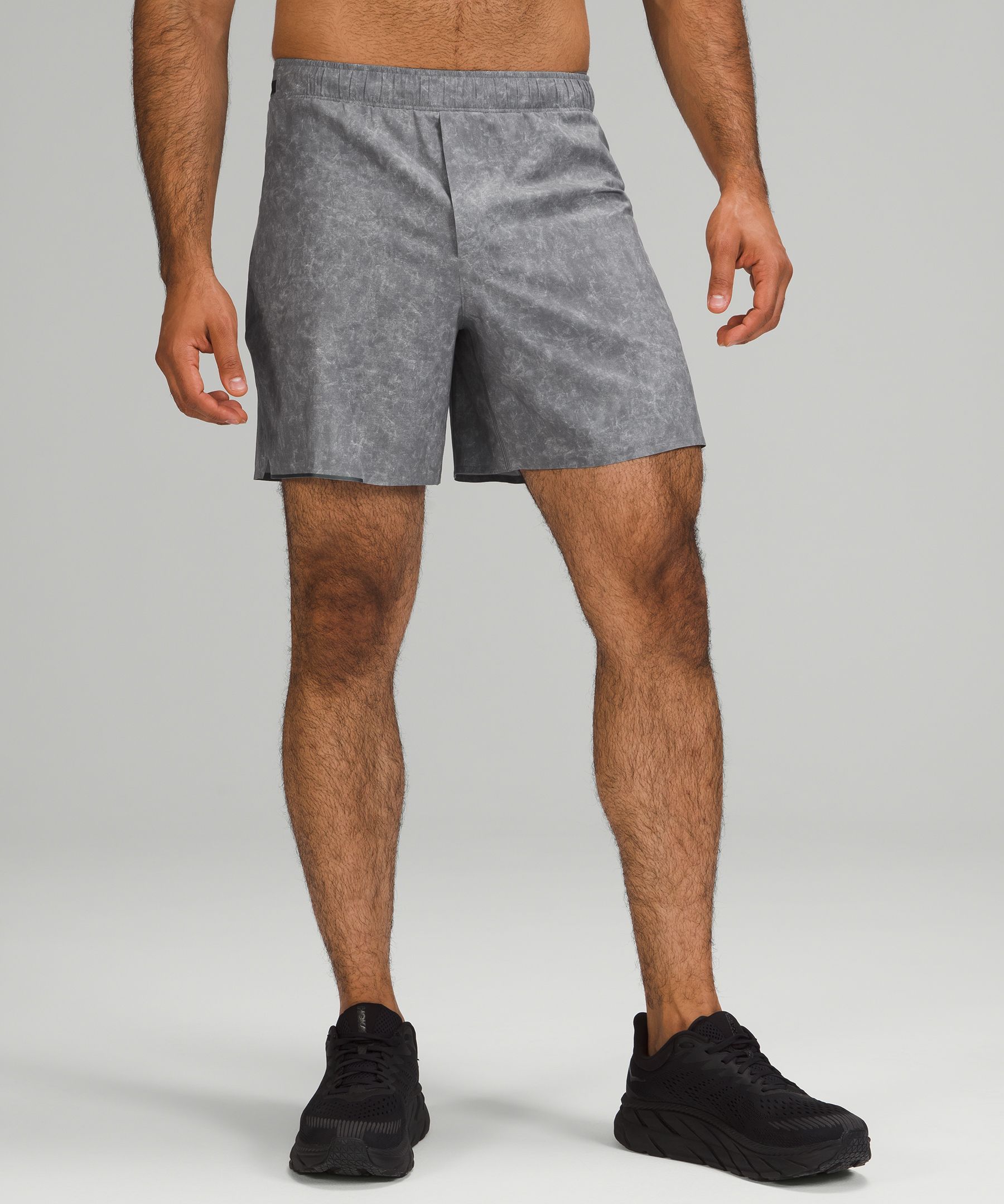 Lululemon Surge Linerless Shorts 6" In Gravel Dust Asphalt Grey