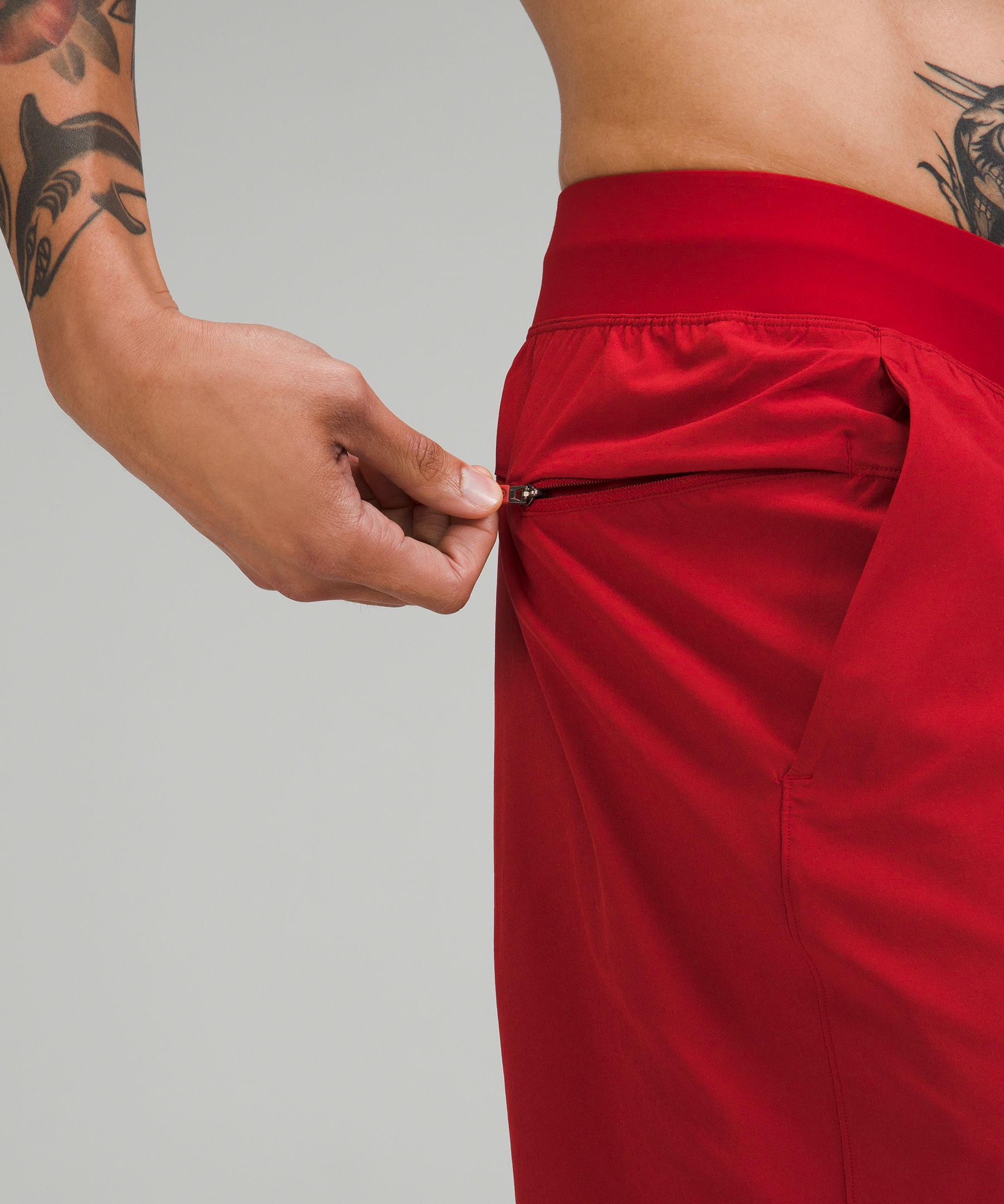 Shop Lululemon T.h.e. Linerless Shorts 7" In Sport Red