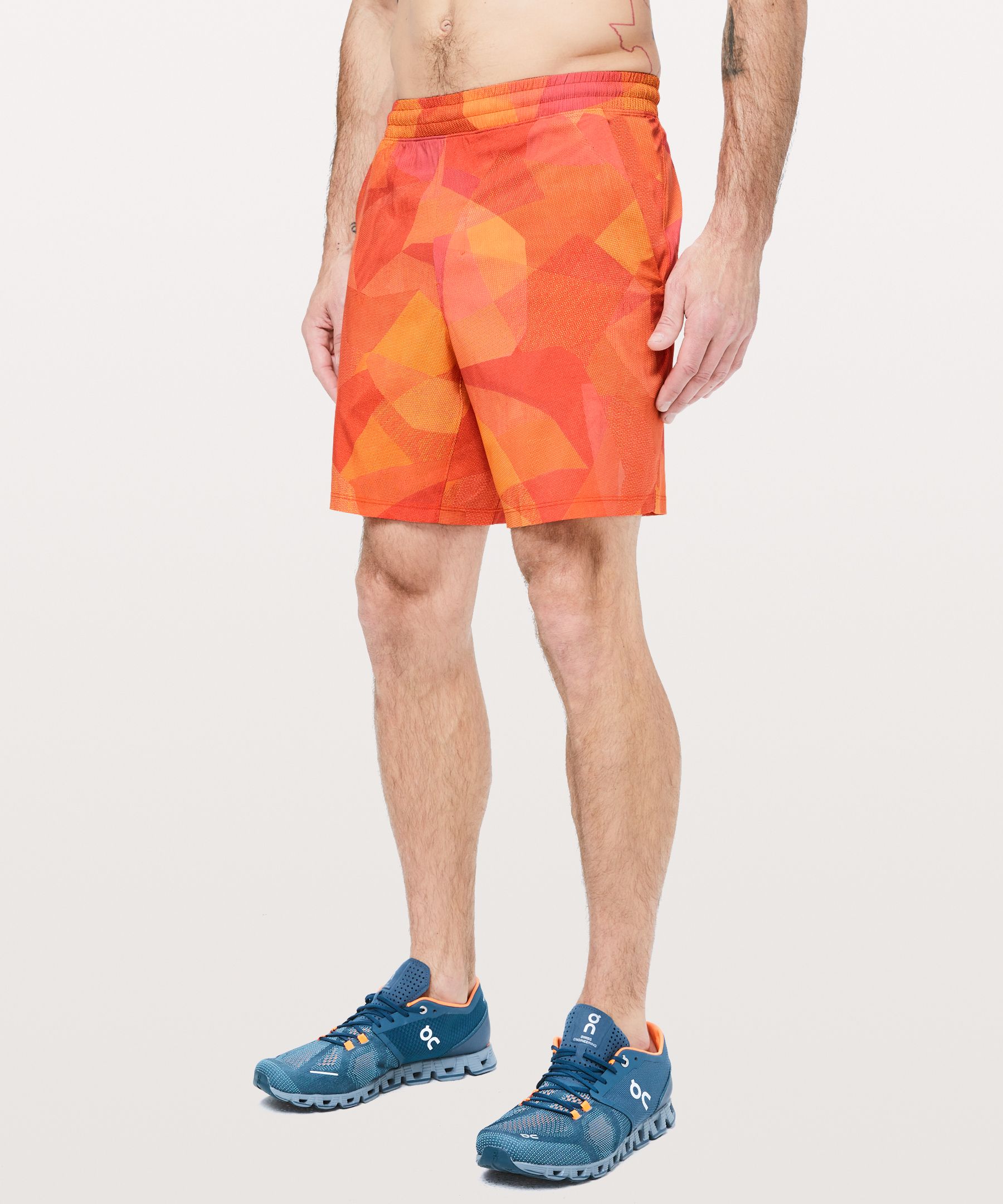 Lululemon Pace Breaker Short 7" *linerless In Mesh Mash Orange Multi