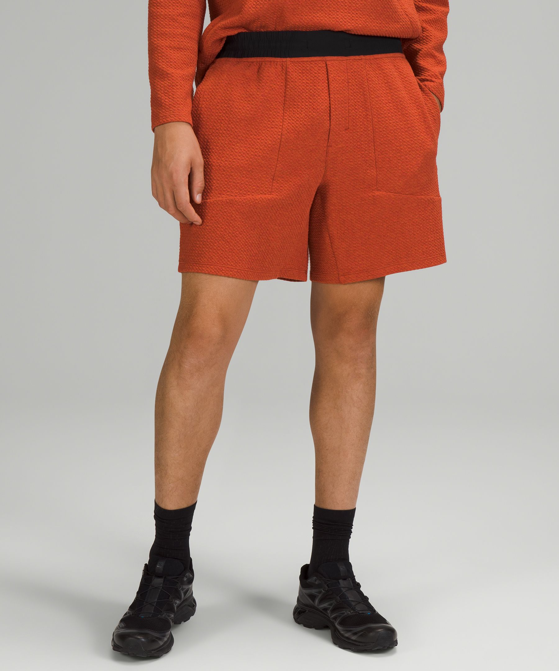 Lululemon At Ease Shorts 7" In Heathered Aztec Brick/black