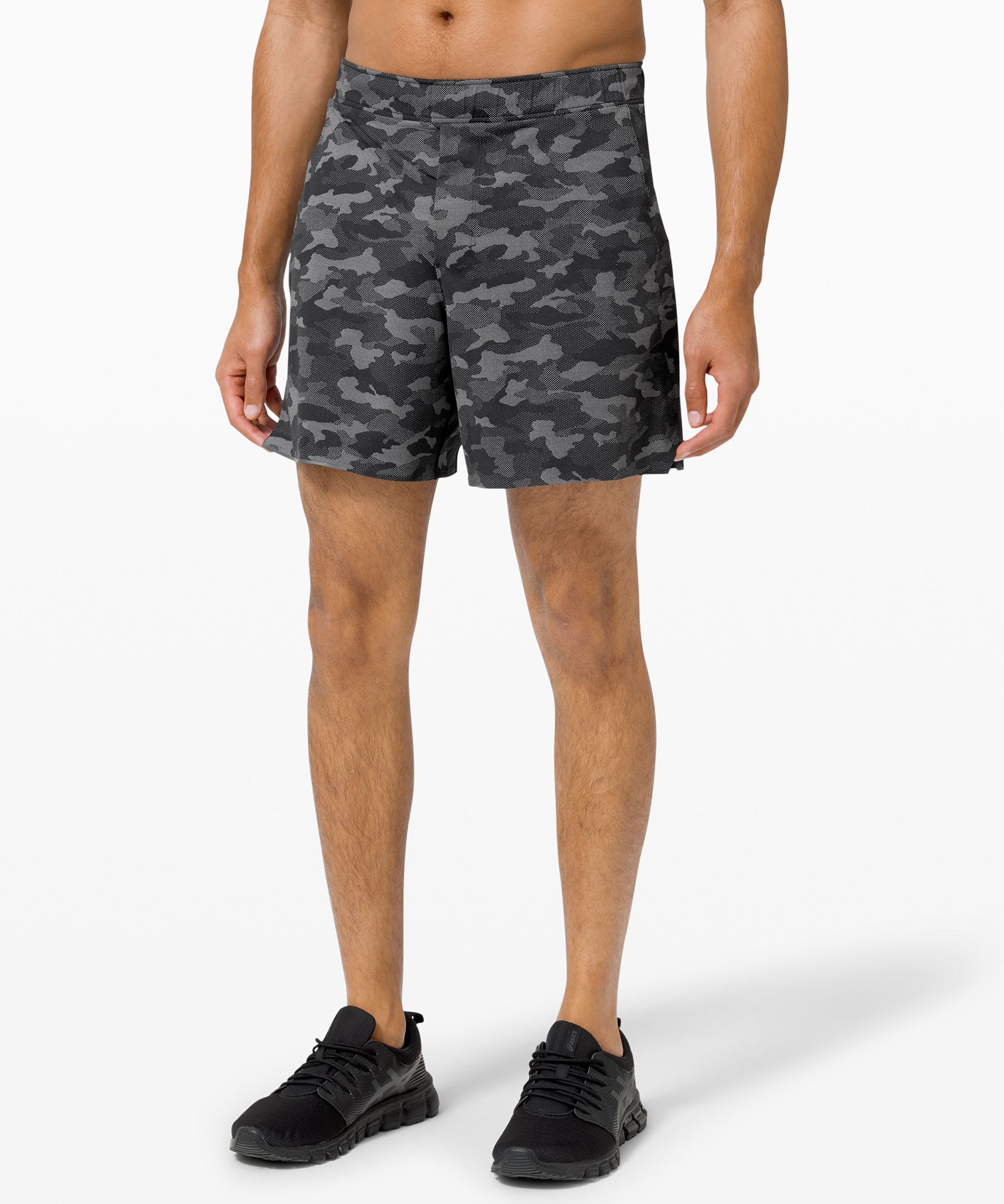 Lululemon Surge Linerless Shorts 6 In Variegated Mesh Camo Black