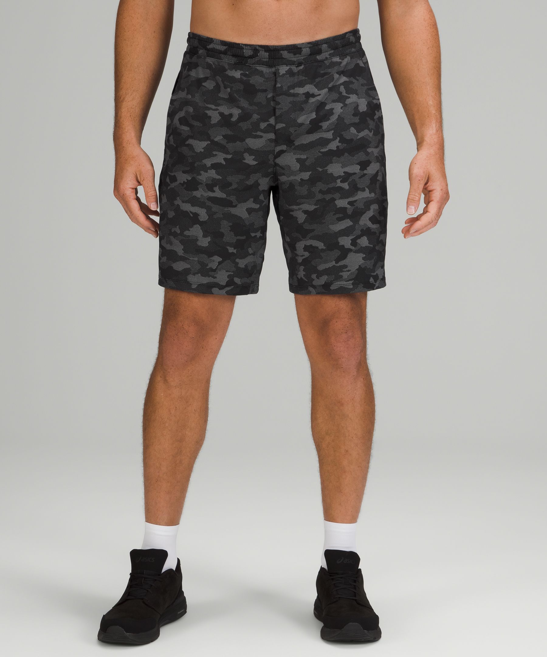 Lululemon Pace Breaker Lined Shorts 9" In Variegated Mesh Camo Black