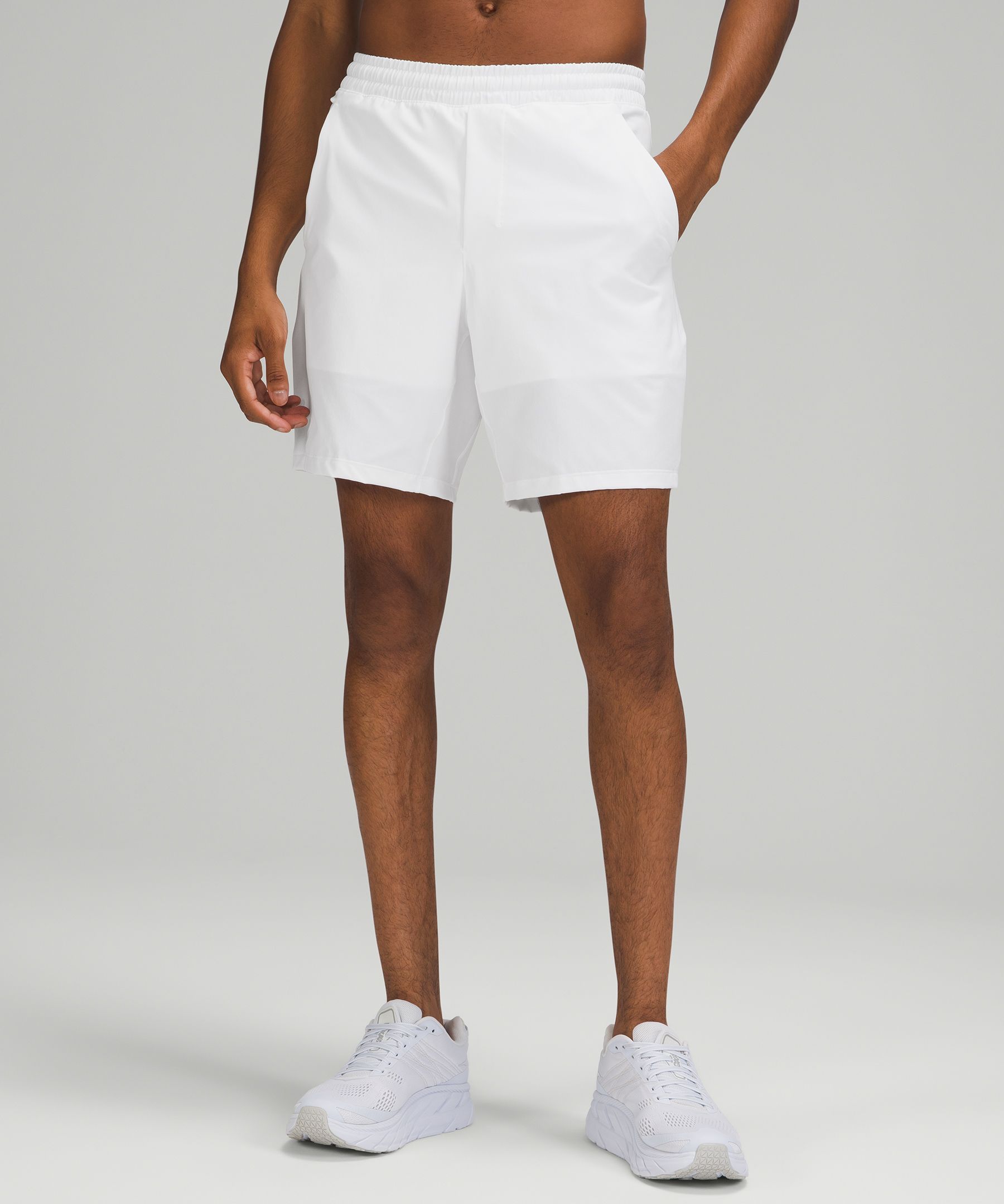 white lululemon shorts