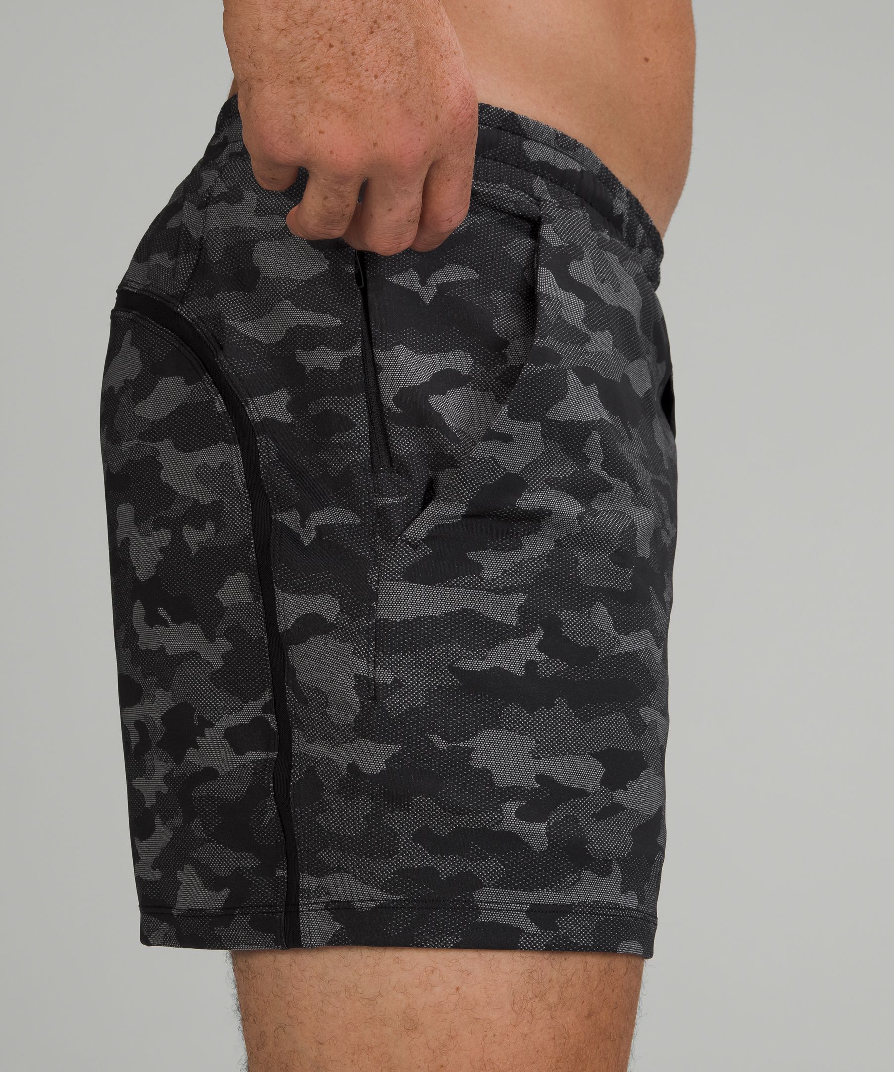 Lululemon Pace Breaker Linerless Shorts 5 In Variegated Mesh Camo Black