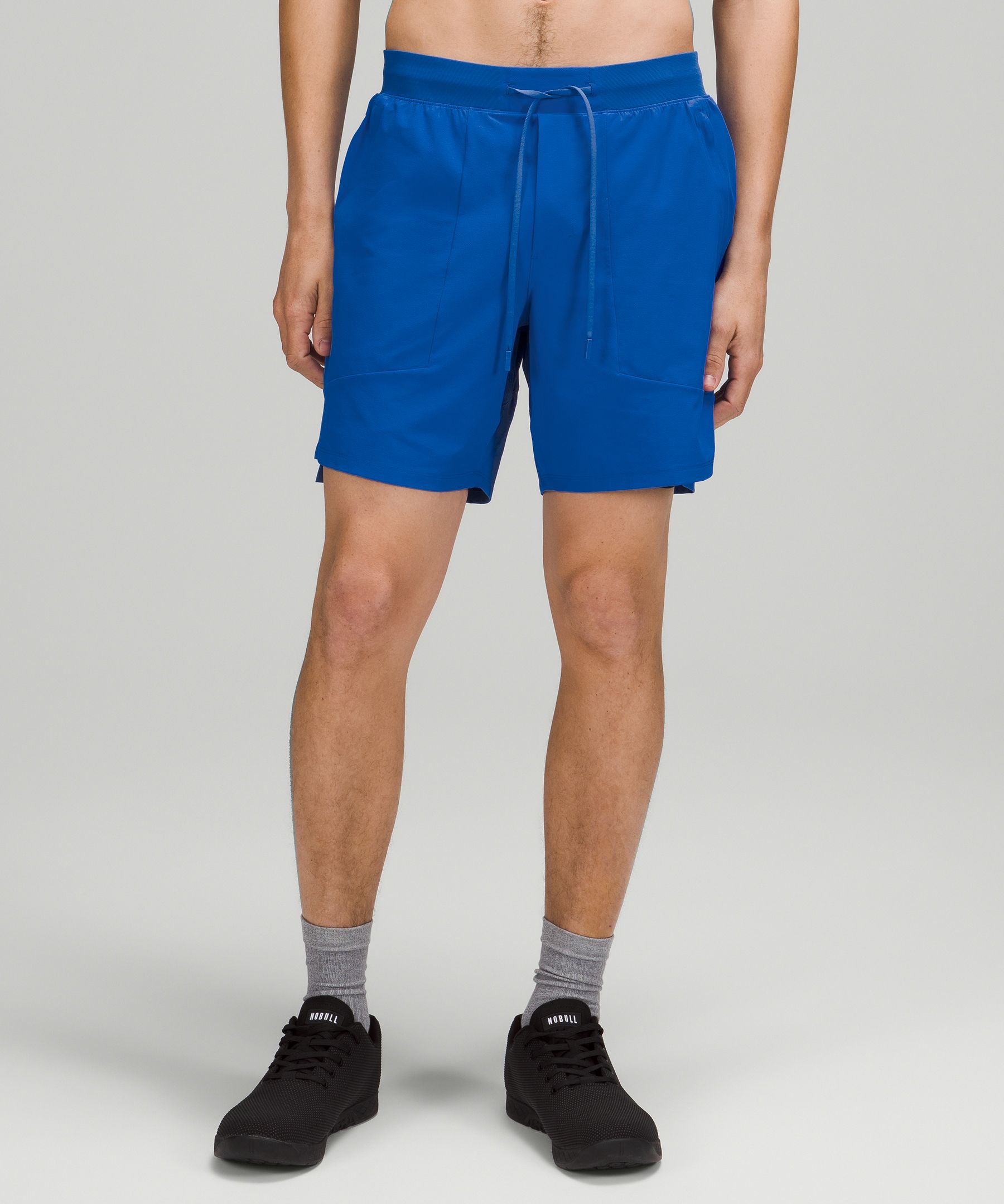 Lululemon License To Train Lined Shorts 7" In Blazer Blue Tone