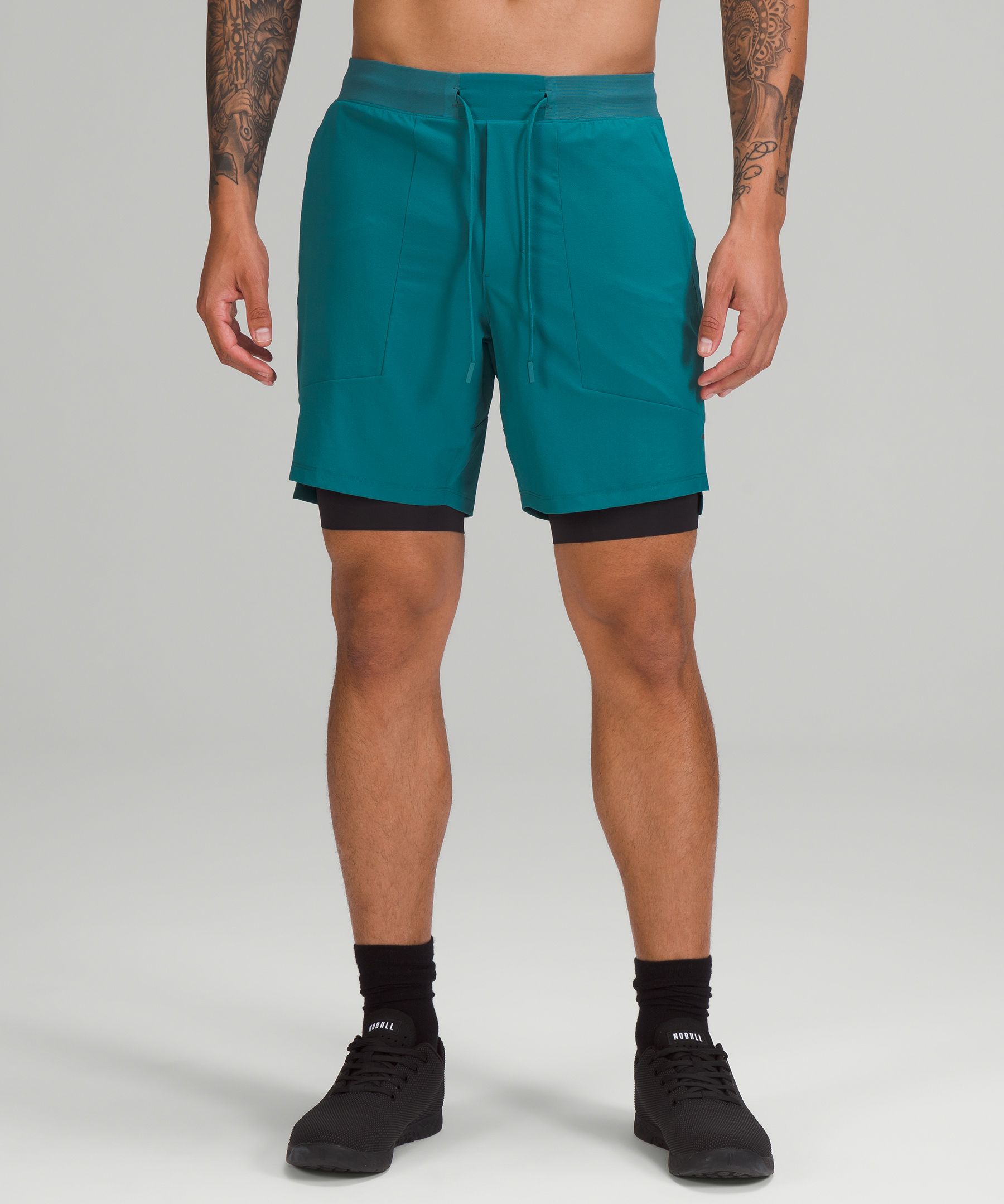 Lululemon License To Train Lined Shorts 7" In Deep Cove