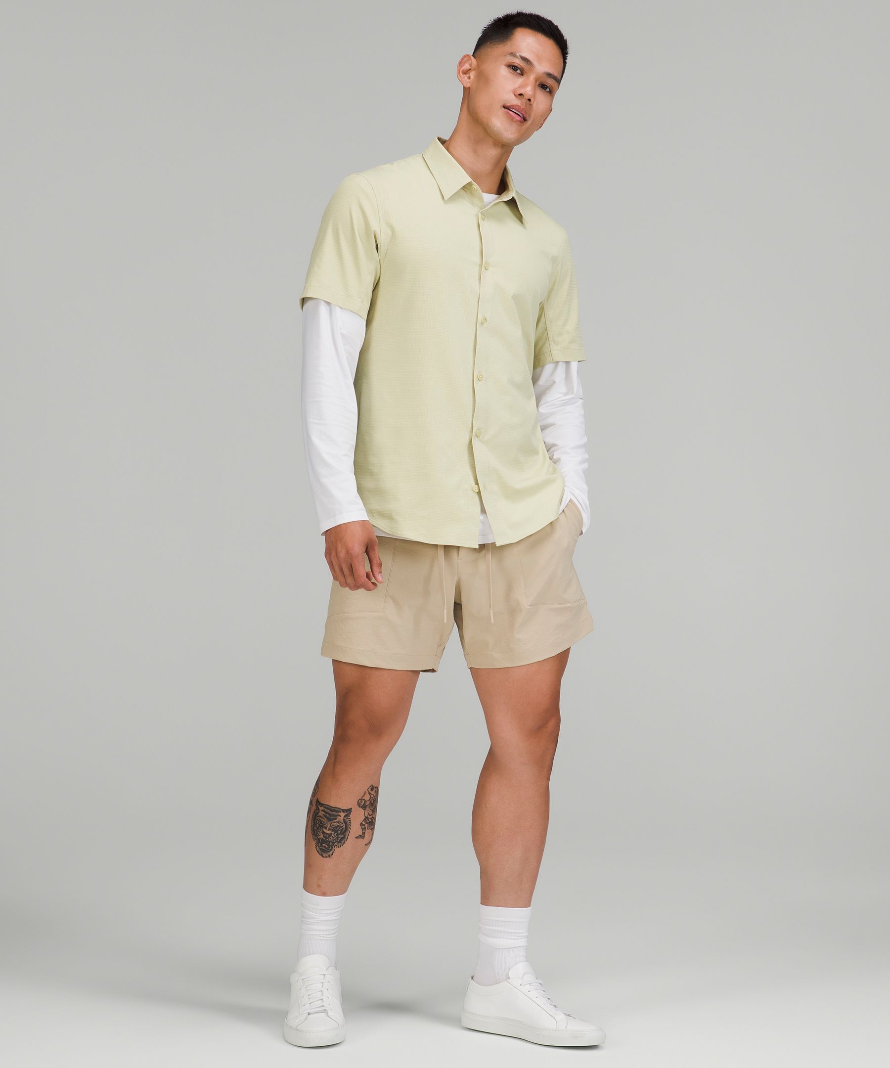 Lululemon khaki sale shorts