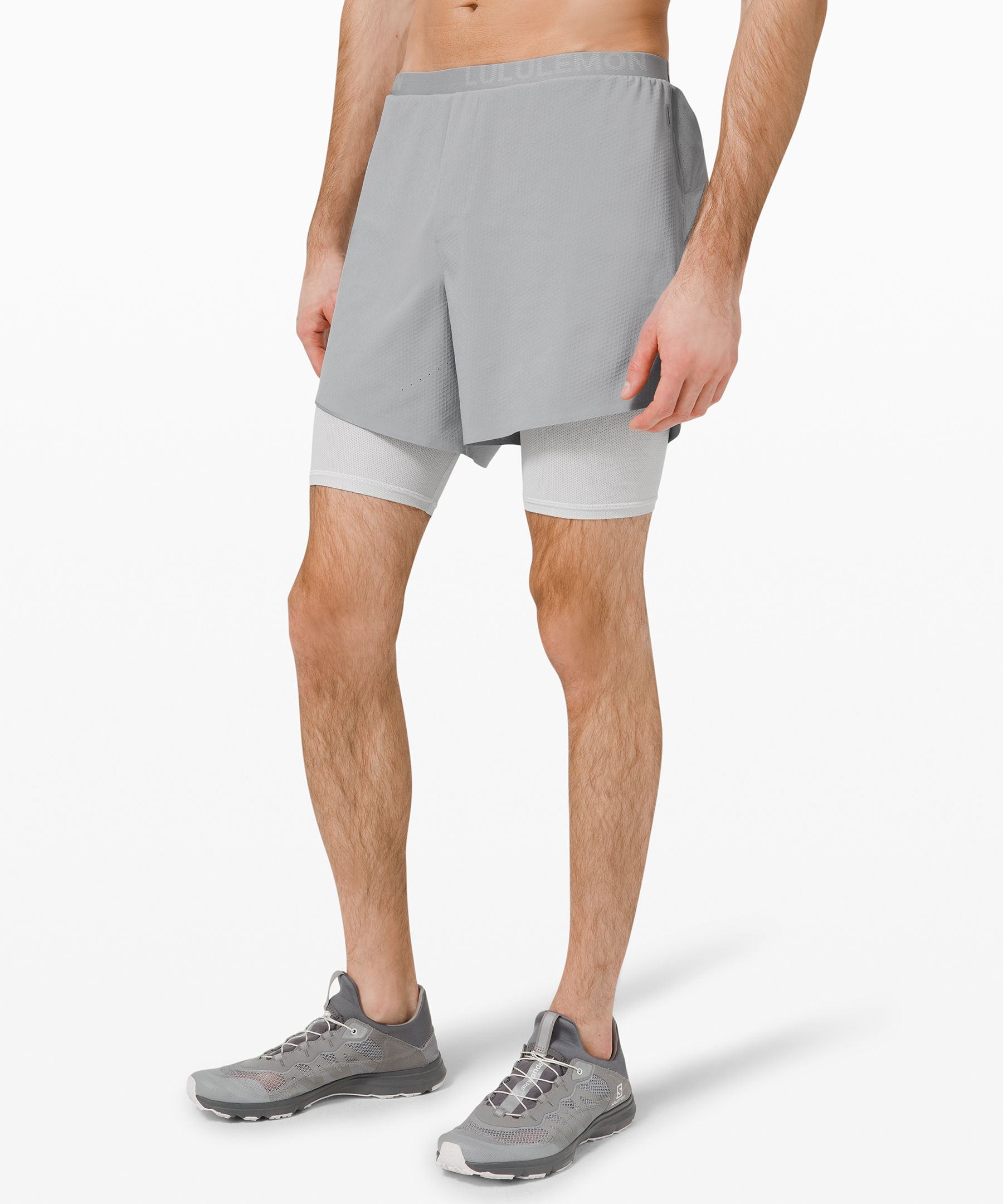 Shop Lululemon Shorts Outlet Online - Gravel Dust Asphalt Grey