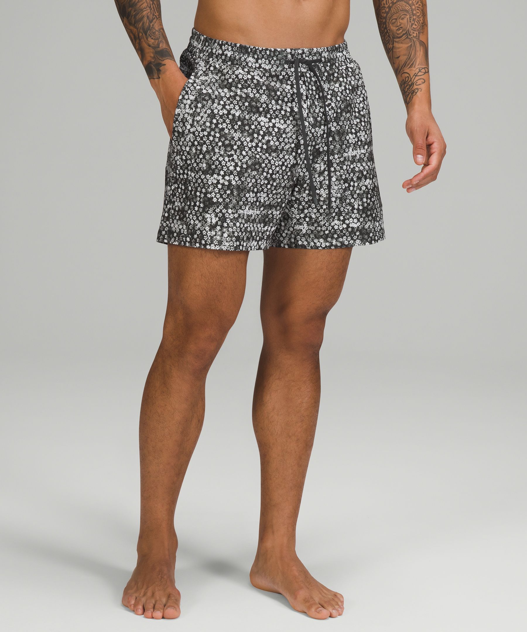 Channel cross store swim short