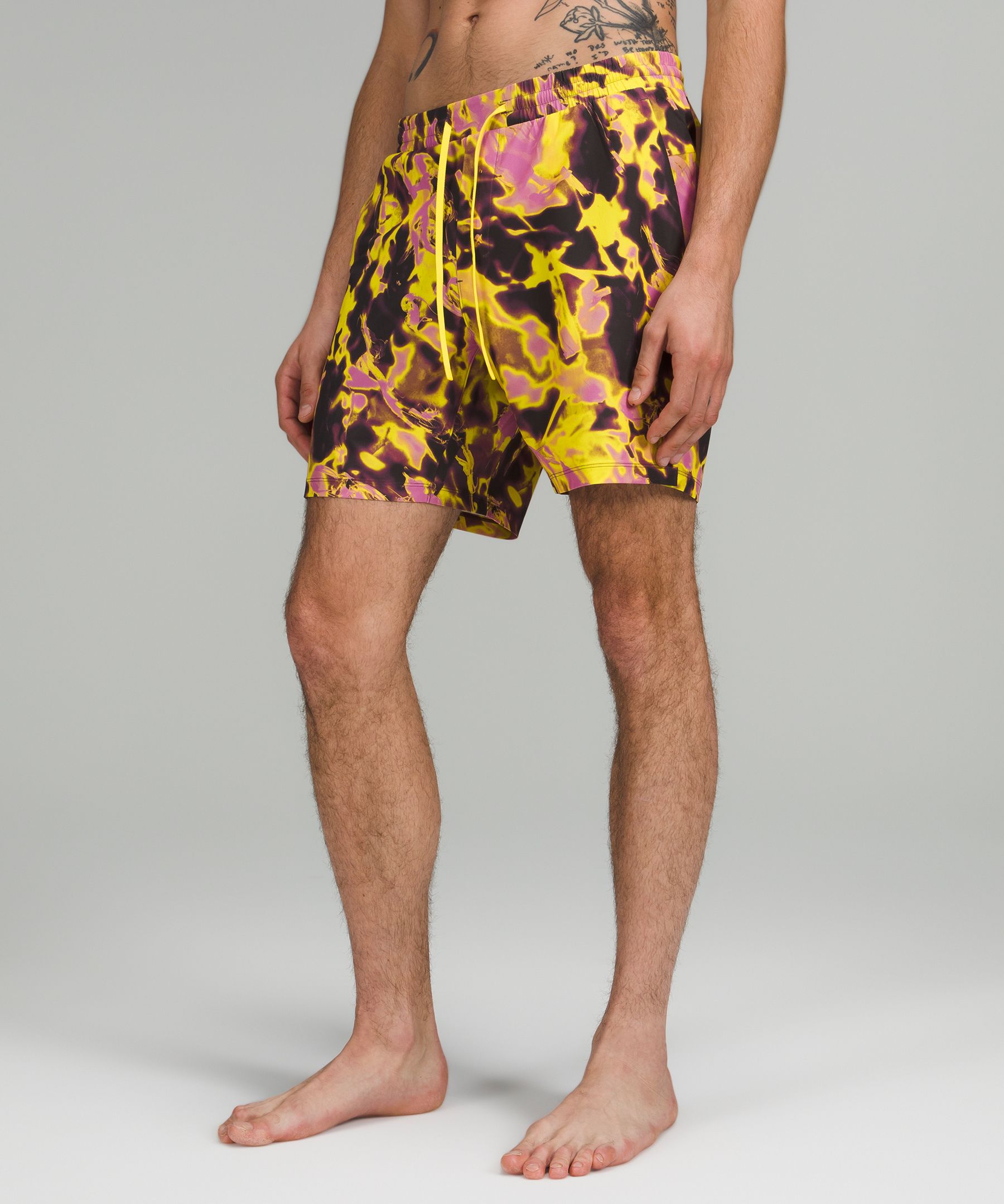 Channel cross store swim short