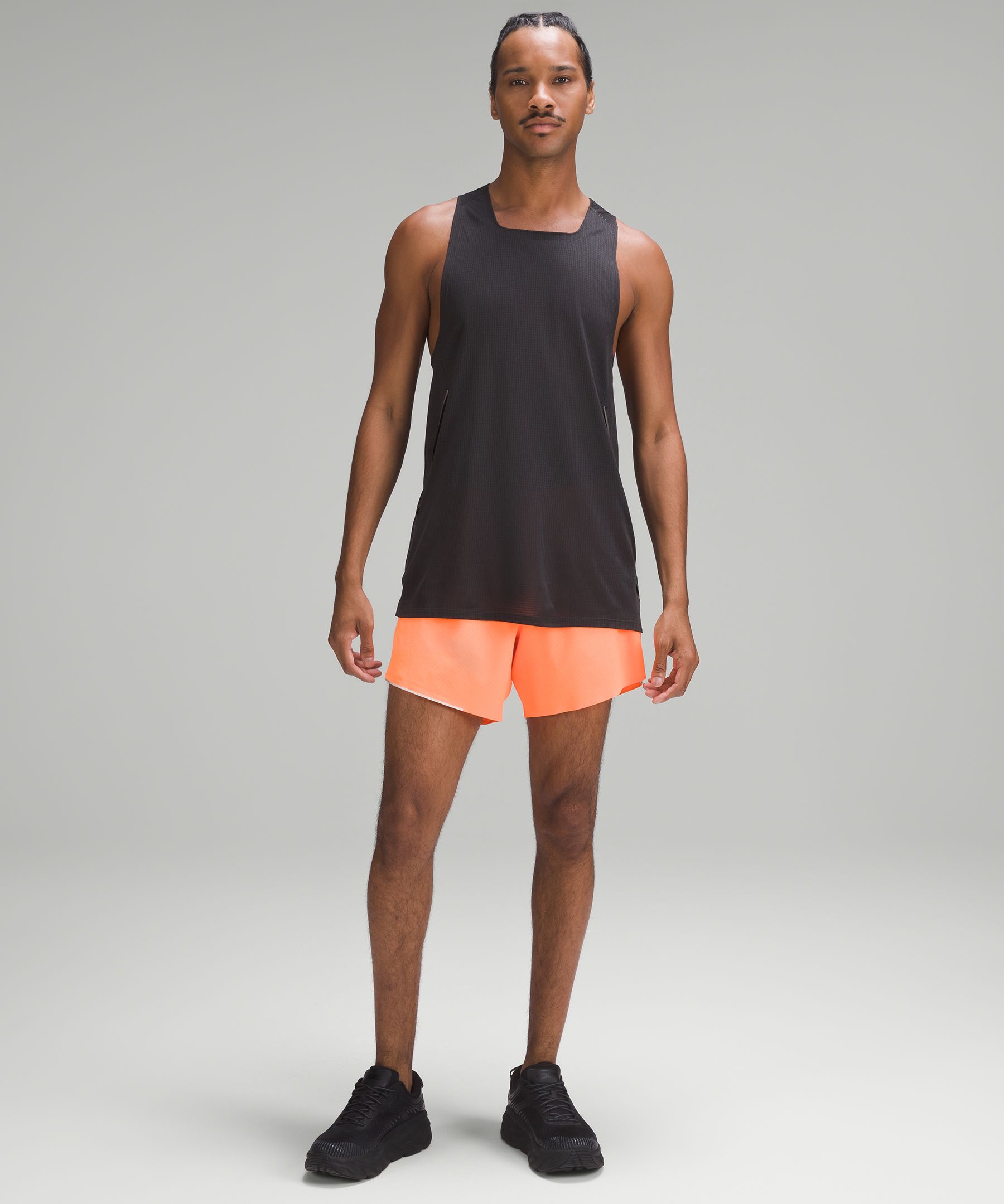 Shop Lululemon Fast And Free Lined Shorts 6" In Highlight Orange