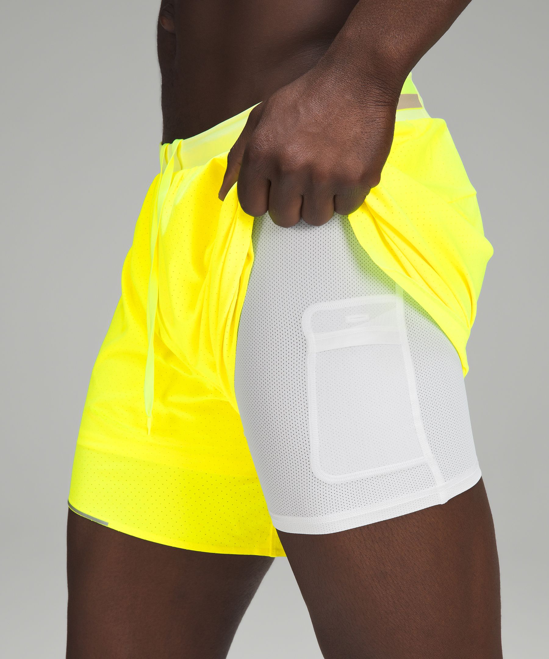 Shop Lululemon Fast And Free Lined Shorts 6" In Highlight Yellow