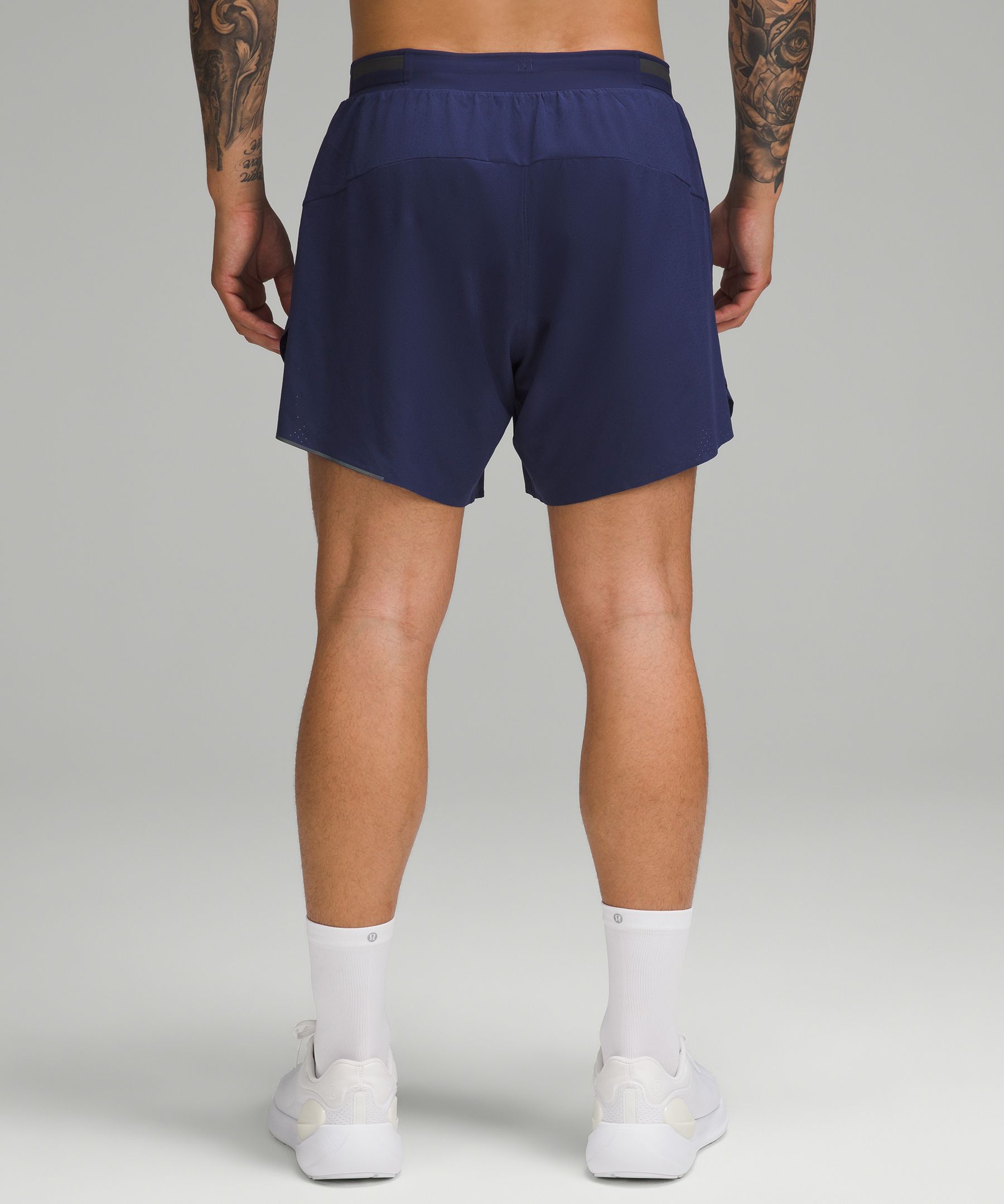 Fast And Free 6 Straight-leg Stretch Recycled-jersey Running Shorts In  Blue Navy