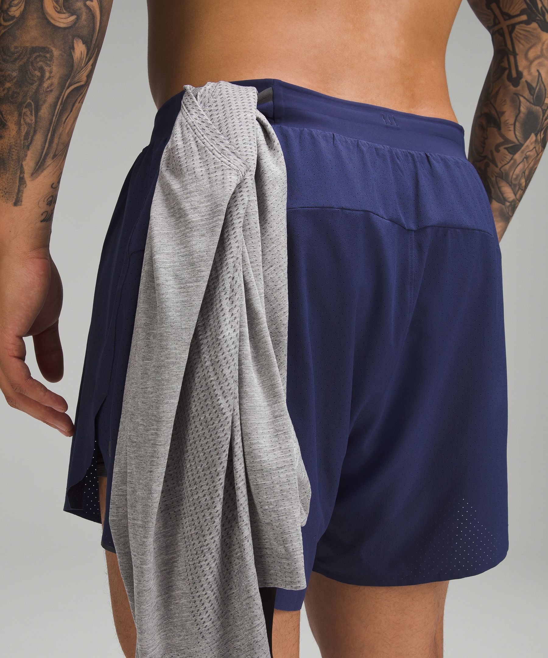 NWT $88 Lululemon Men Fast Free Lined Short 6 BCHI Blue Chill Size L