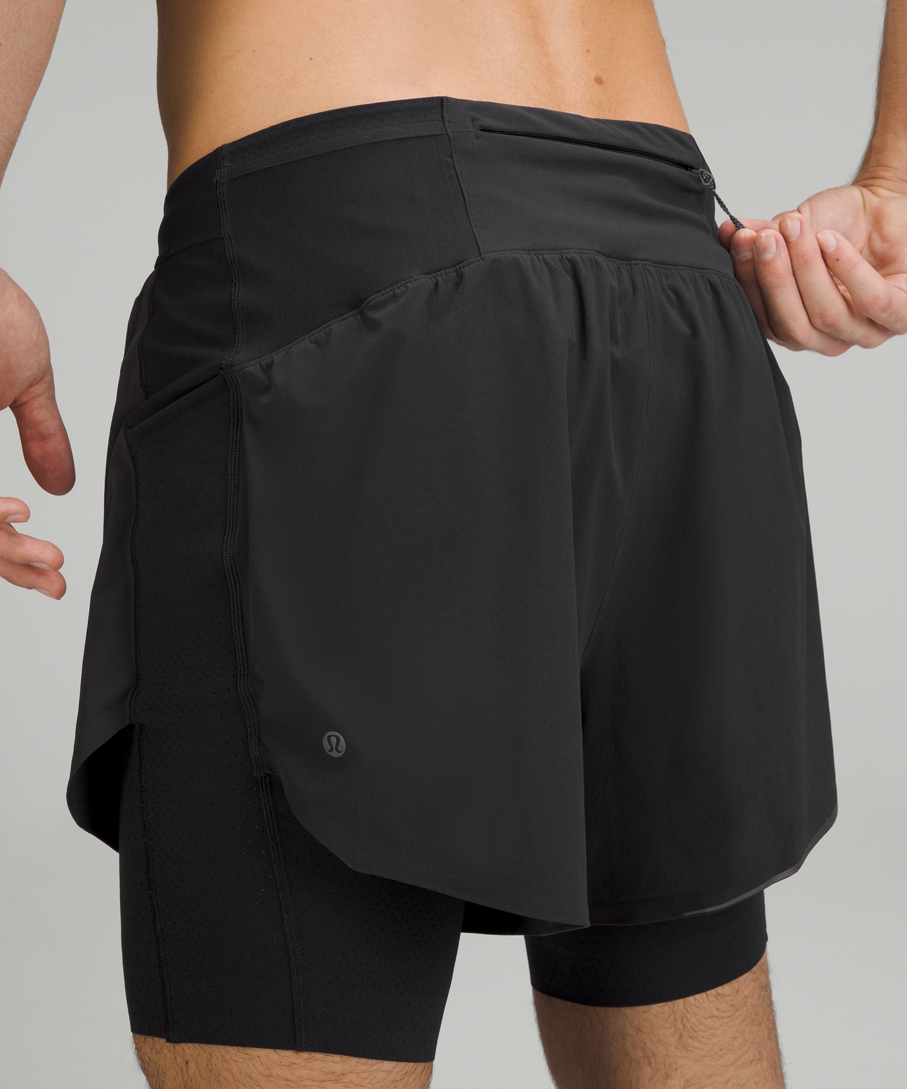 Shop Lululemon Senseknit Composite Running Shorts