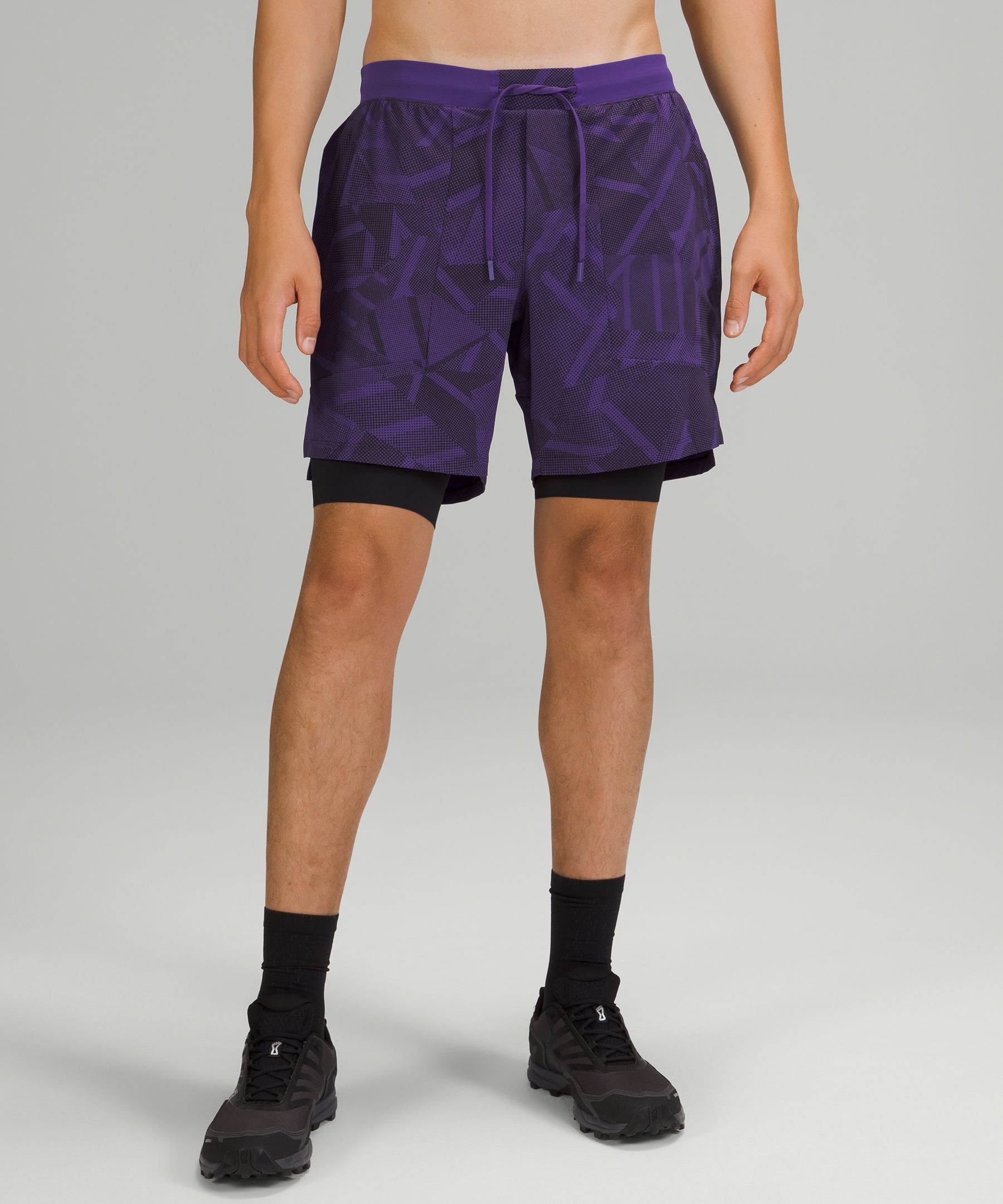 Lululemon License To Train Lined Shorts 7" In Blue