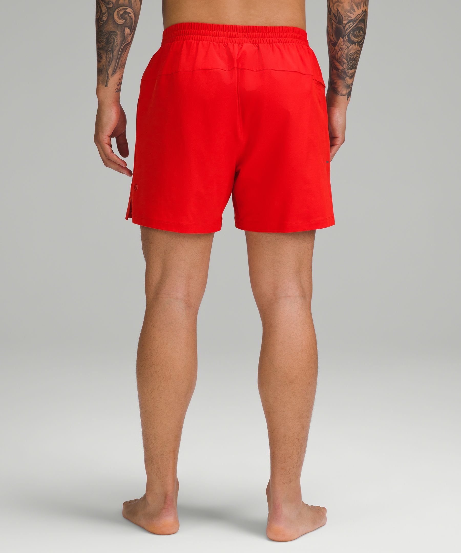 Shop Lululemon Pool Shorts 5" Lined In True Red