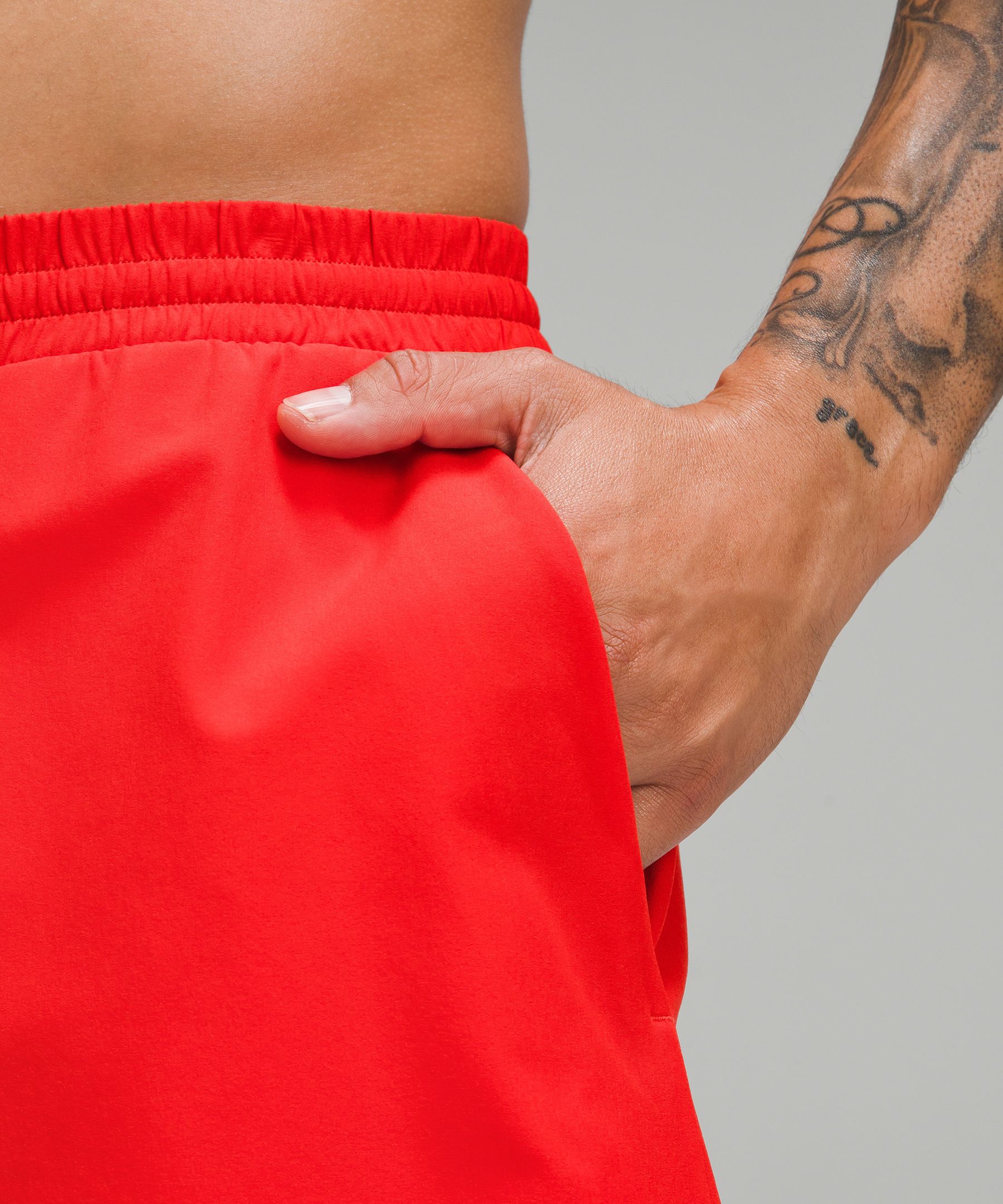 Shop Lululemon Pool Shorts 5" Lined In True Red