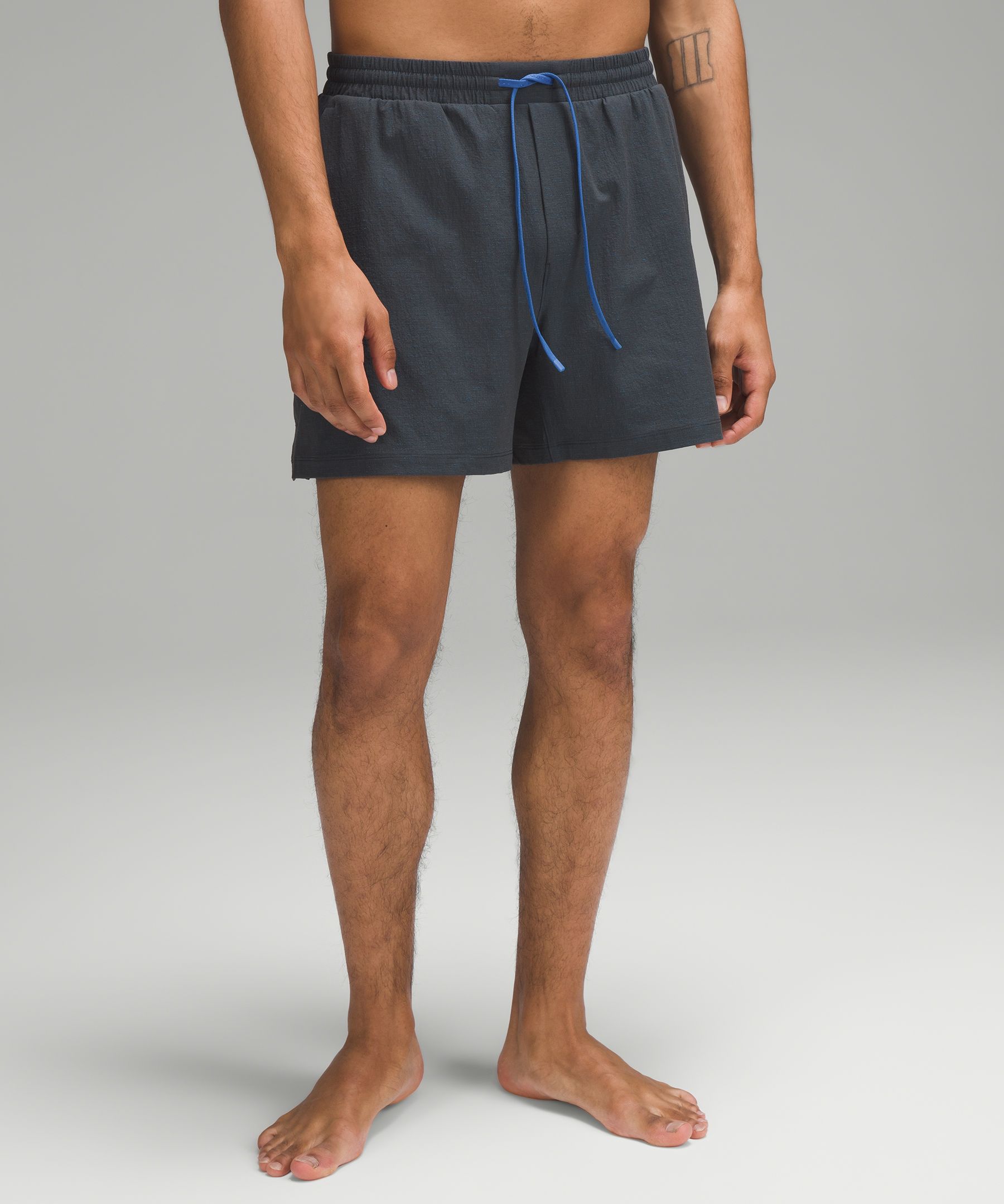 Shop Lululemon Pool Shorts 5" In Graphite Grey/blazer Blue Tone