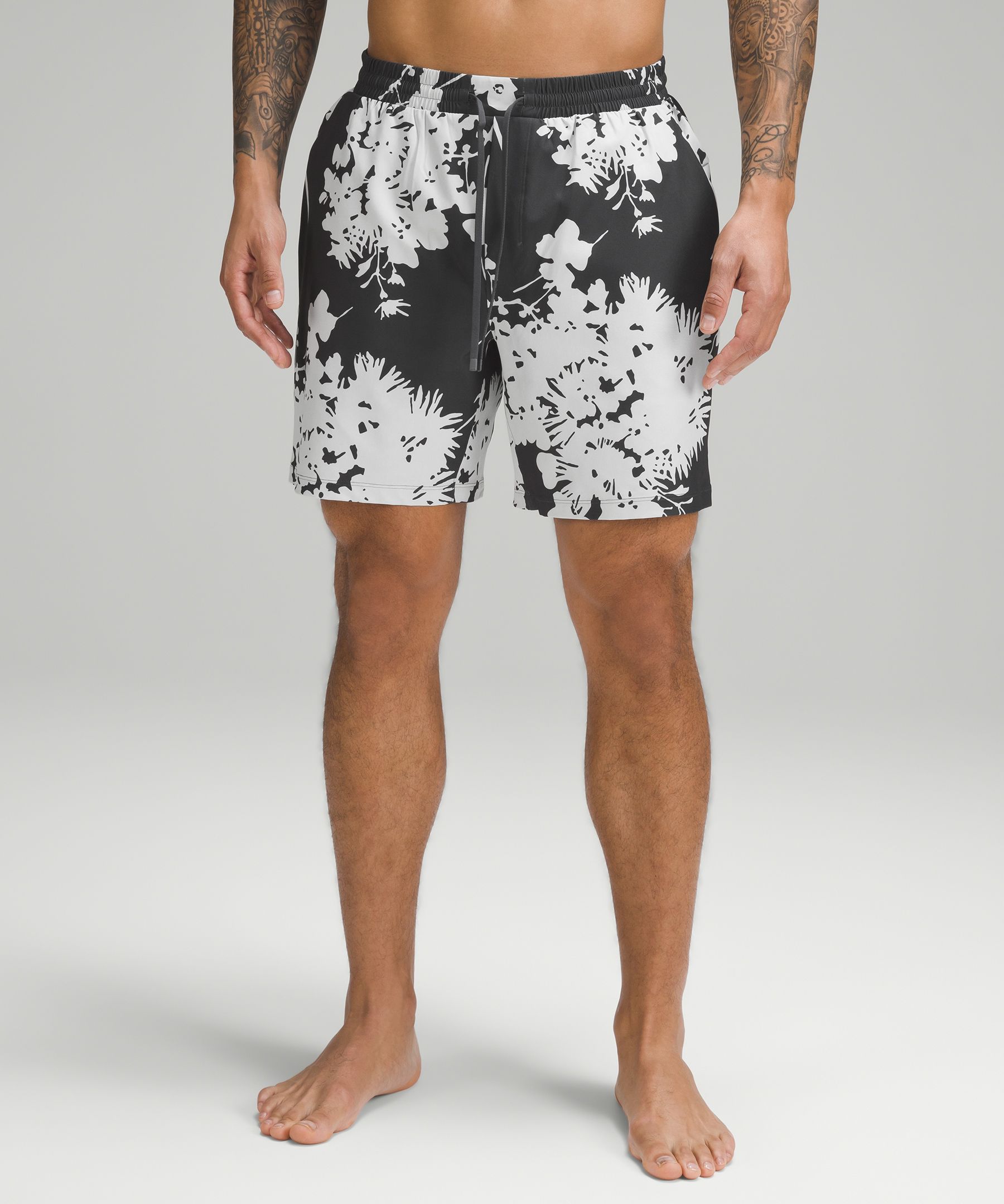 Men's Bb Monogram Swim Shorts in Black