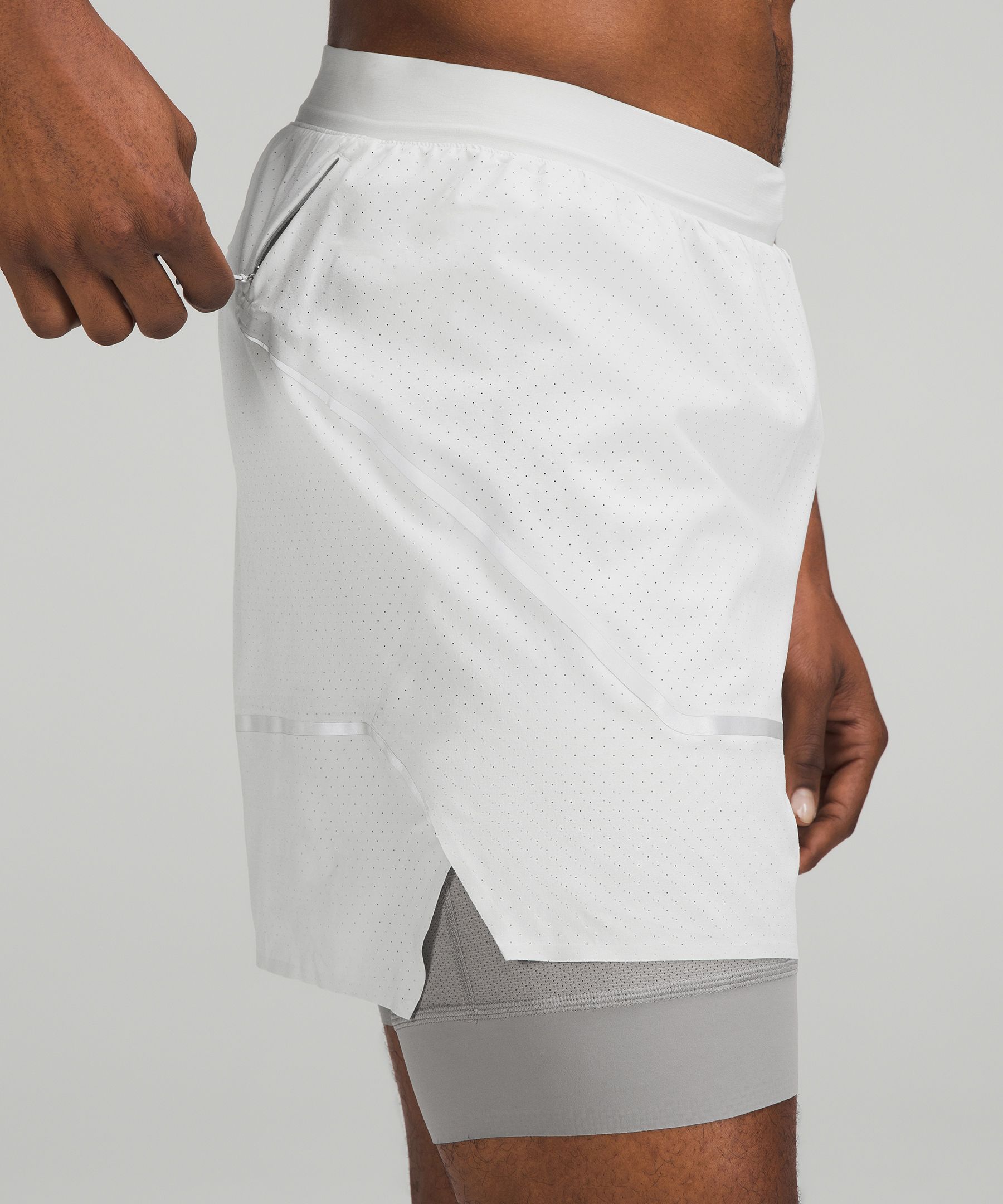 Lululemon Surge Short *6 Updated - Ocean Spray Ice Grey Black - lulu  fanatics