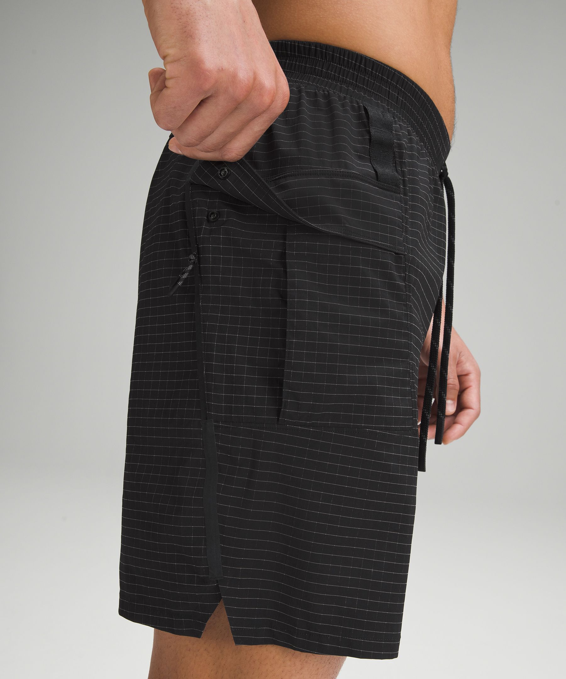 LULULEMON HIKE TO SWIM SHORT 6, BLACK/GRAPHITE GRAY, NWT $78, 4