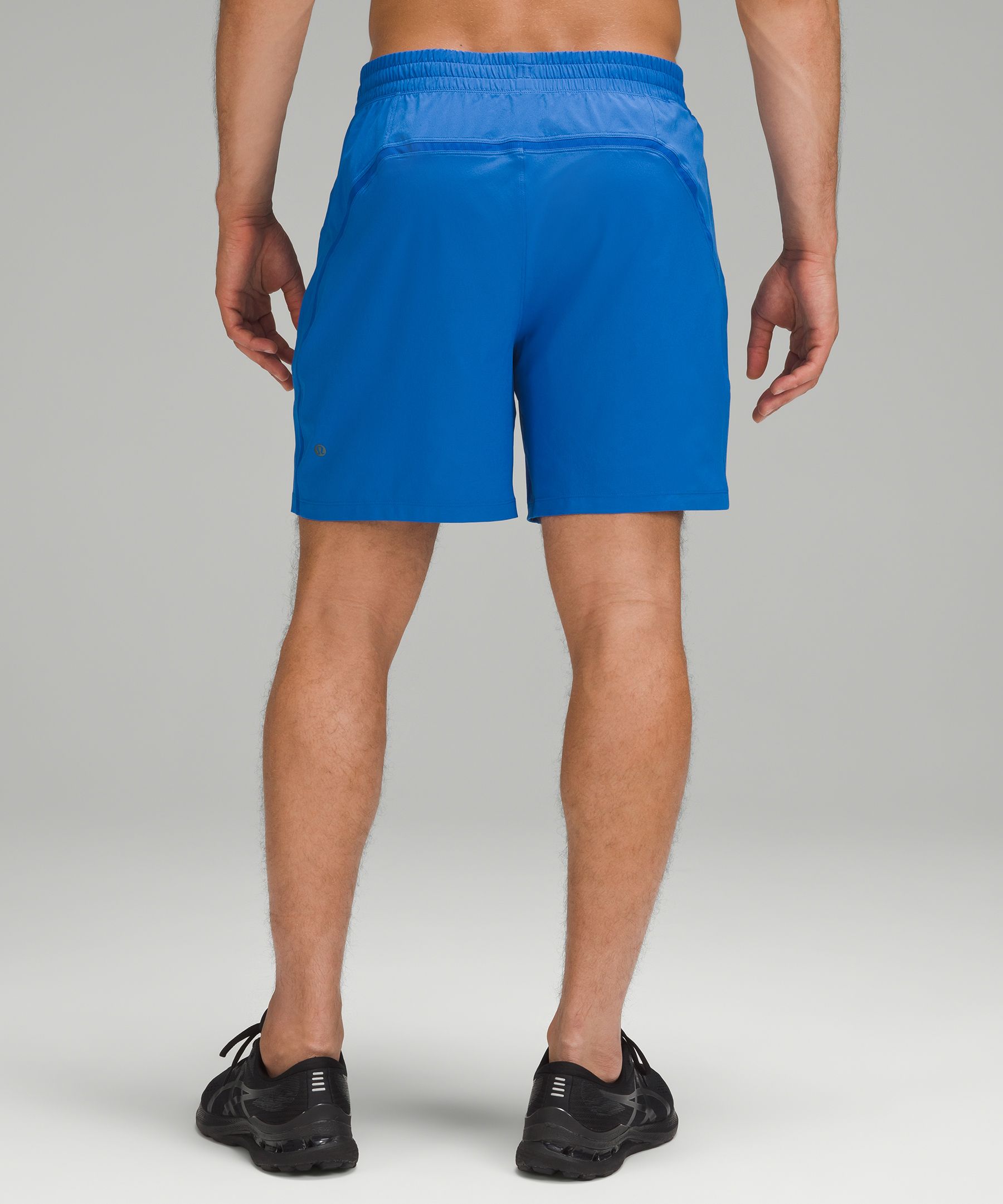 Lululemon Run Times Short *2-way stretch - Wee Wheezy Check Bleached Coral  Cadet Blue / Black