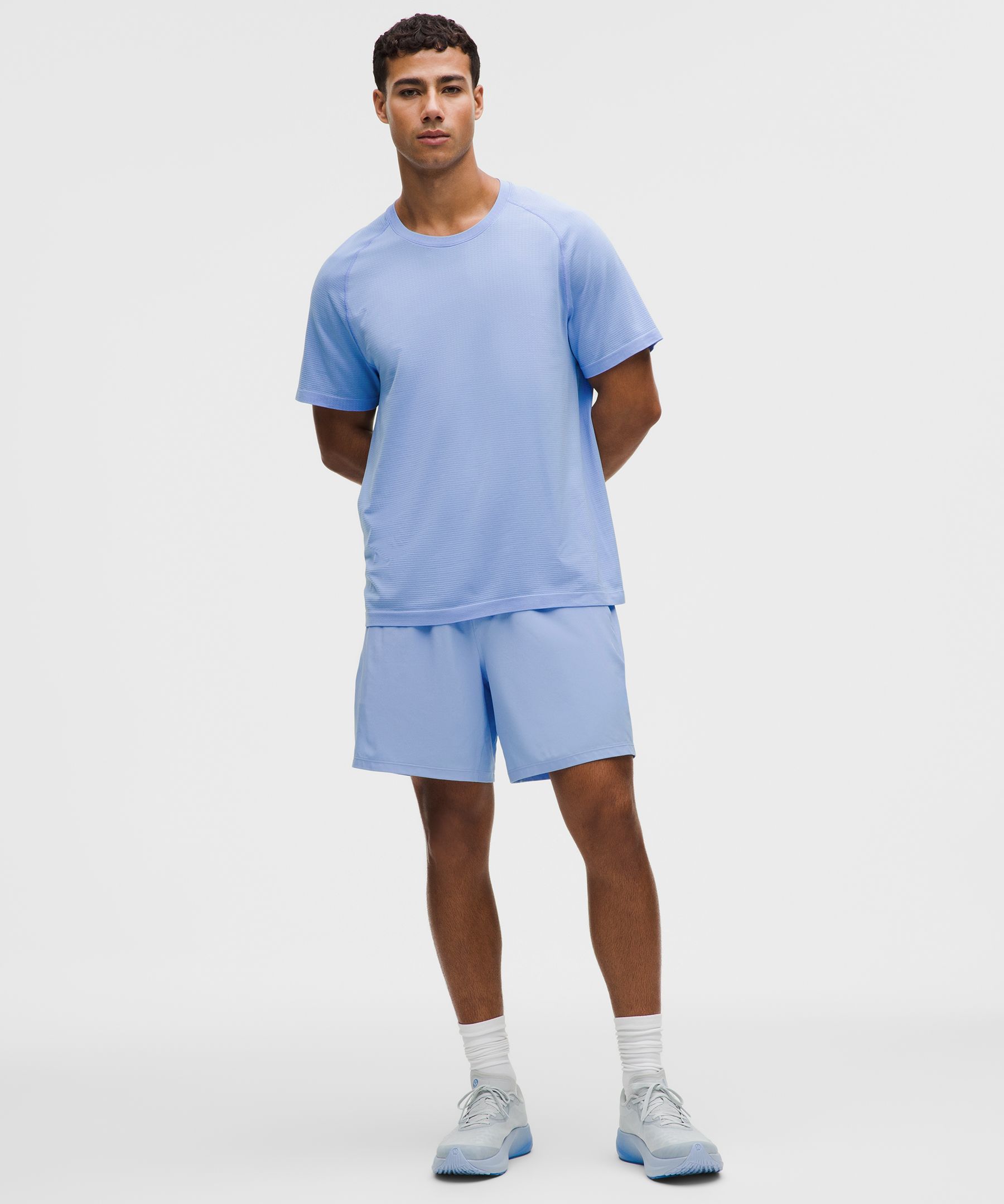 Lululemon Pace Breaker Lined Short 7" In Blue