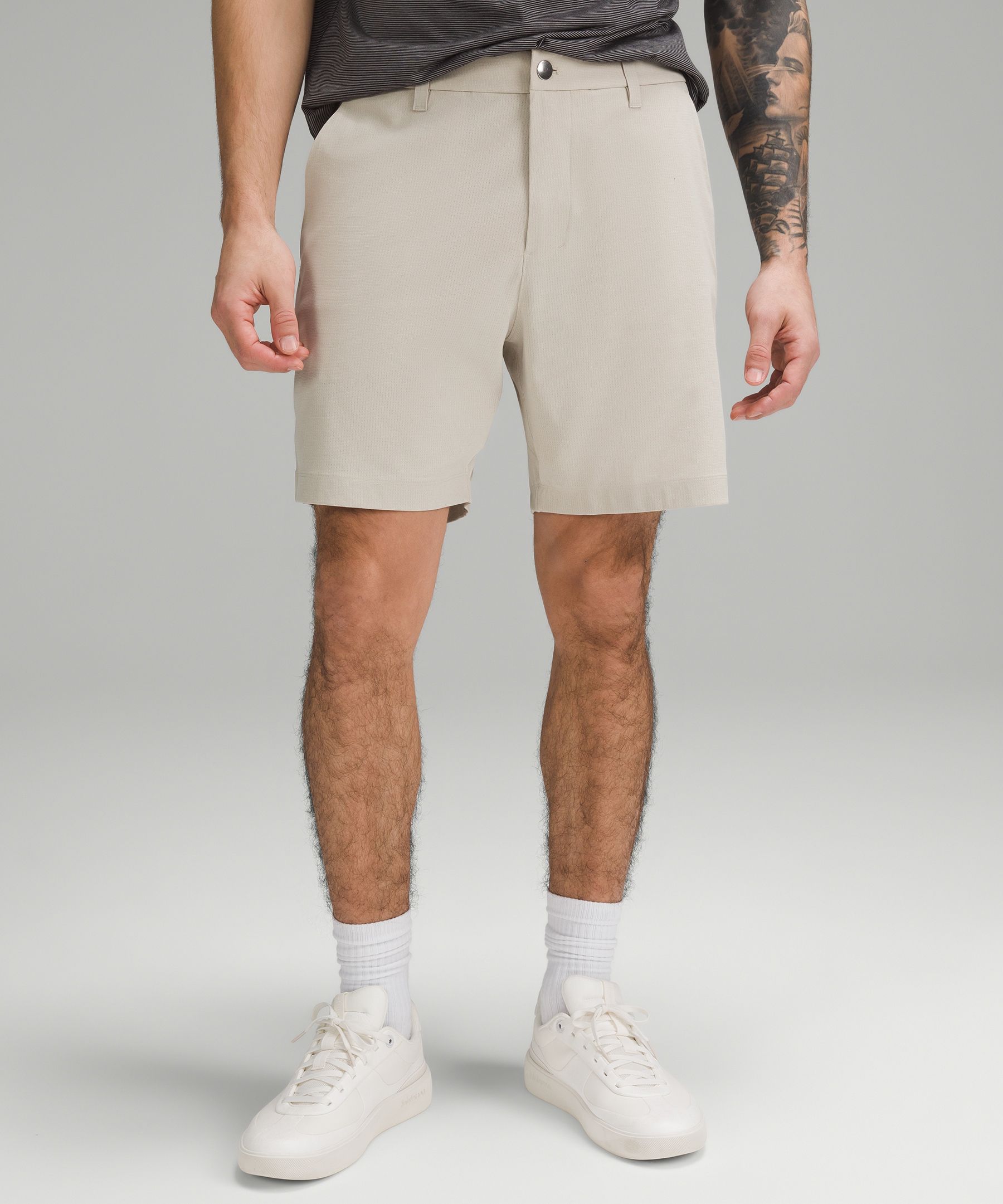 Shop Lululemon Abc Classic-fit Shorts 7" Wovenair