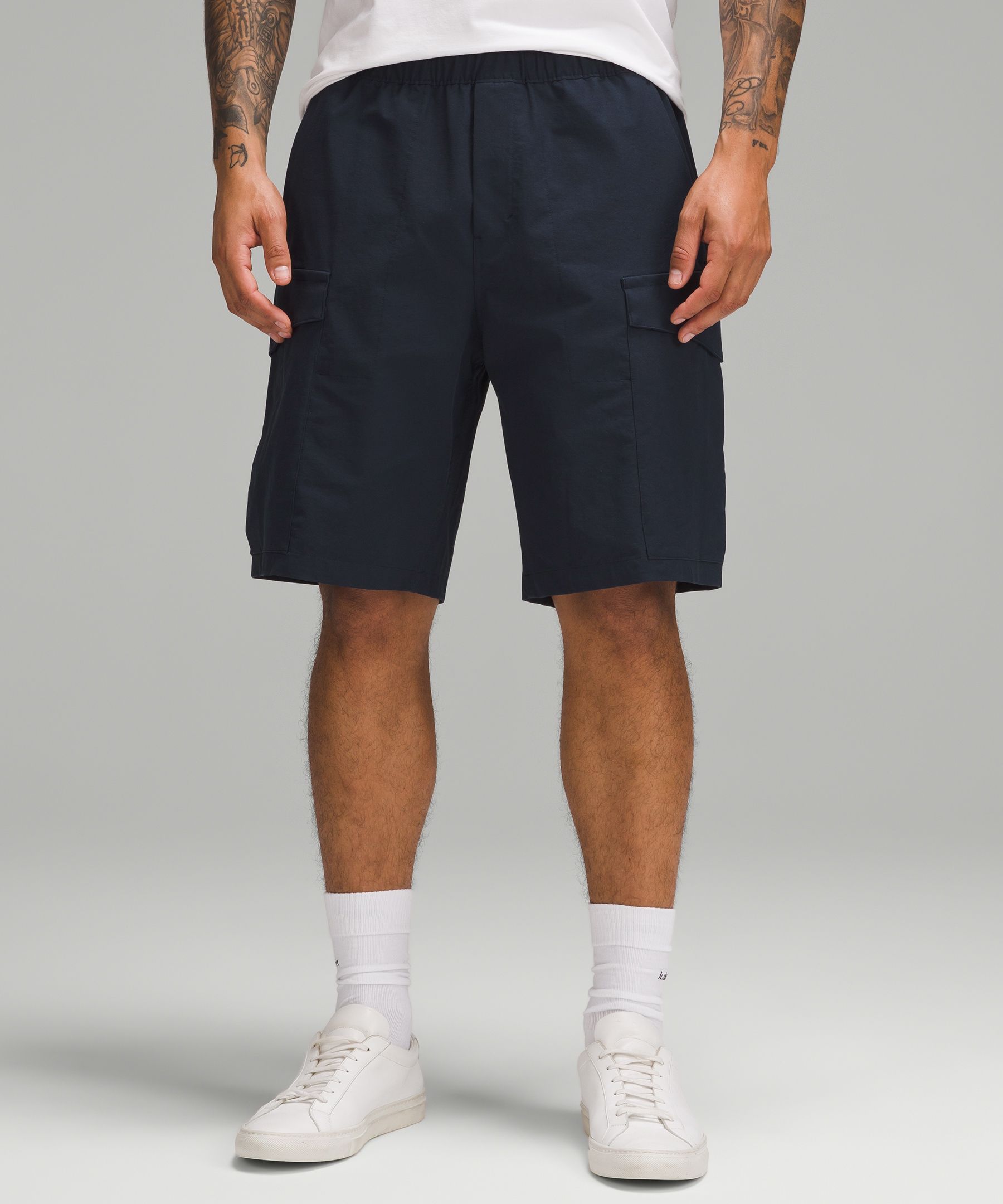 Stretch Cotton VersaTwill Cargo Pocket Short 10" - Navy,Blue