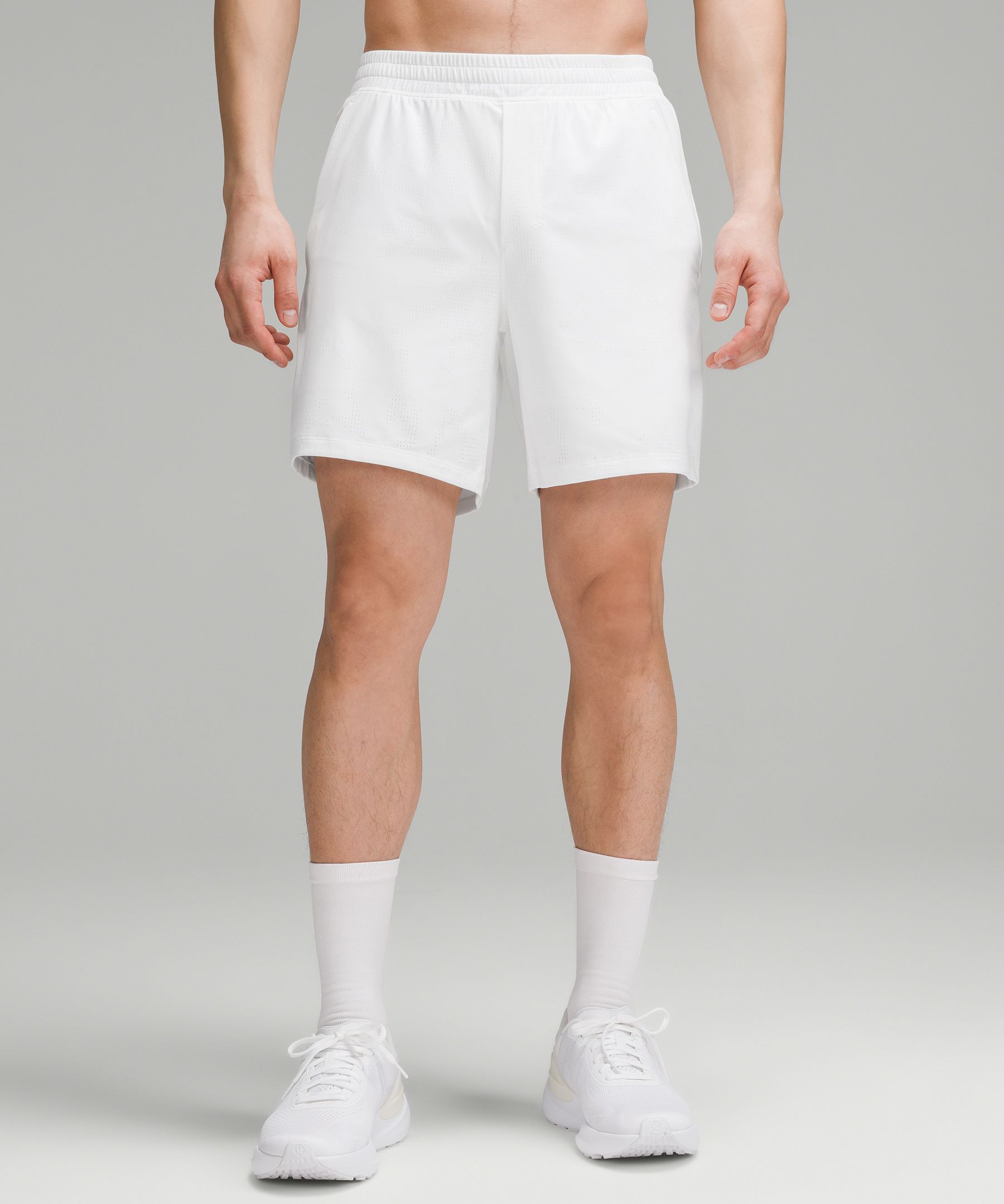 Lululemon Pace Breaker Lined Shorts 7" Jacquard In White