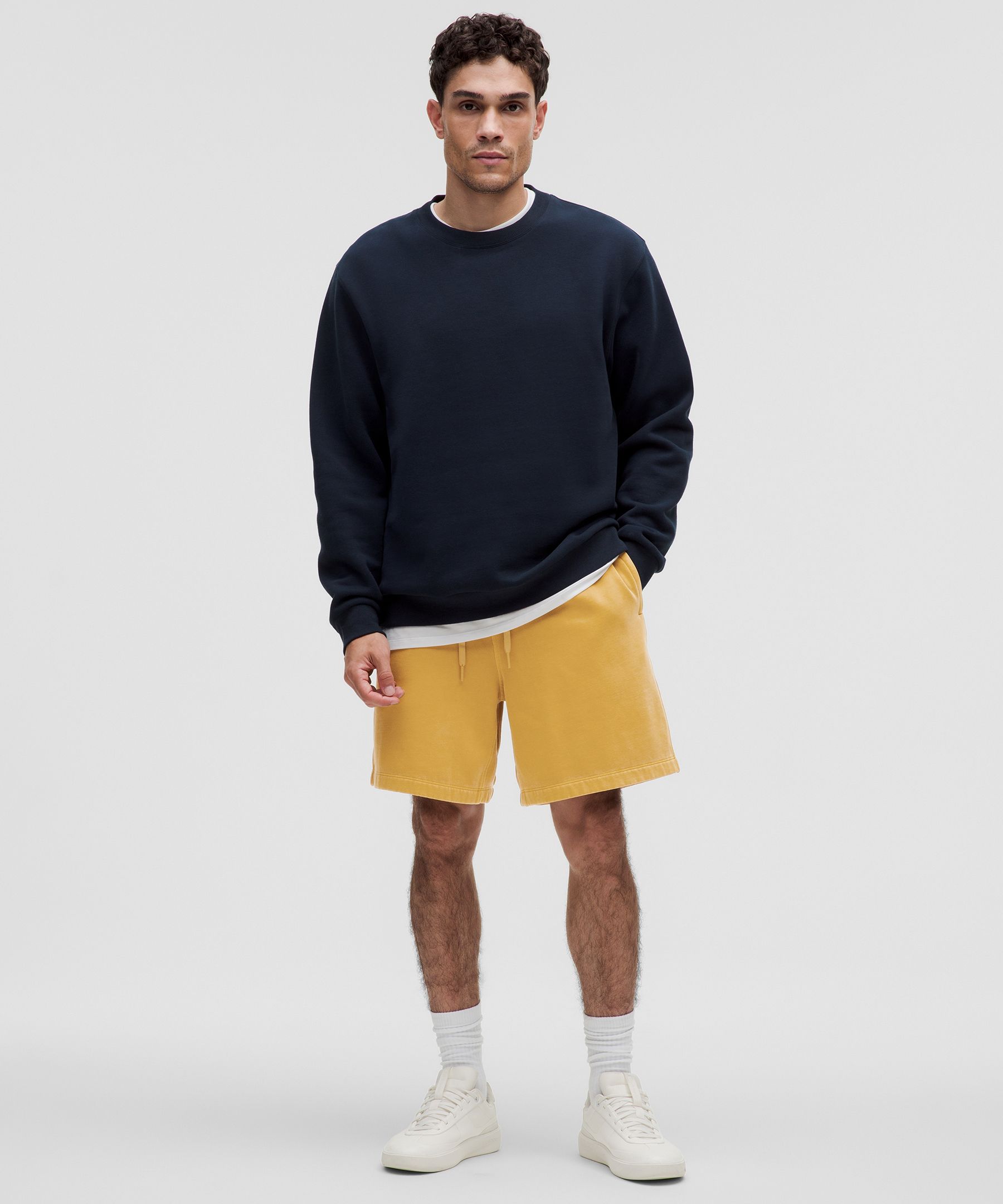 Shop Lululemon Steady State Relaxed-fit Shorts 7" Wash
