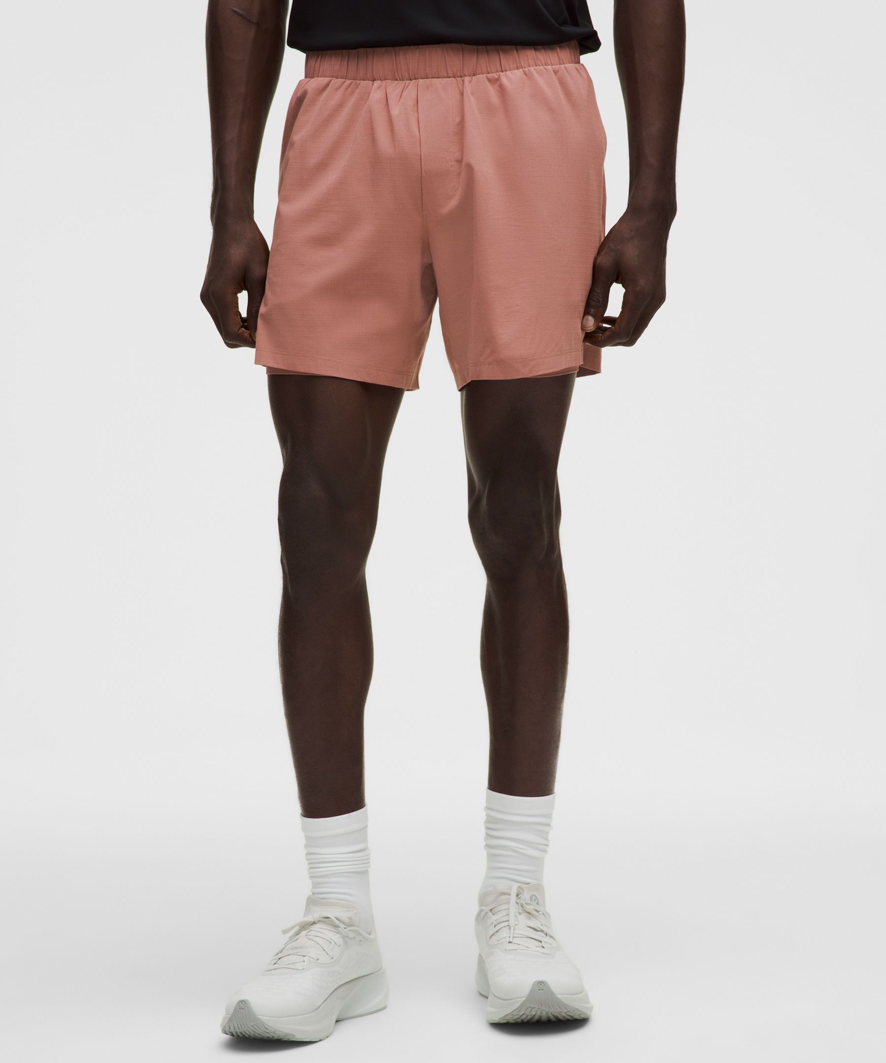 Lululemon Mile Maker Run Crew Ripstop Lined Short 6" In Orange