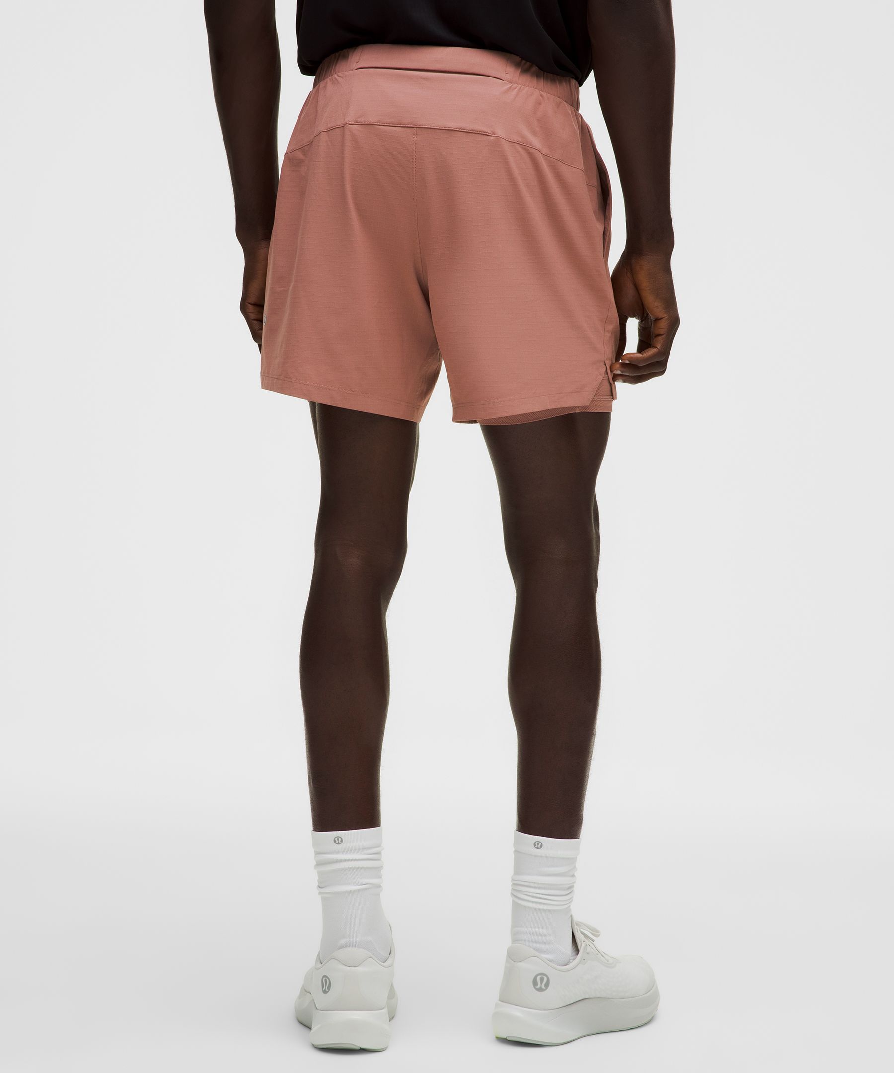 Lululemon Mile Maker Run Crew Ripstop Lined Short 6" In Orange
